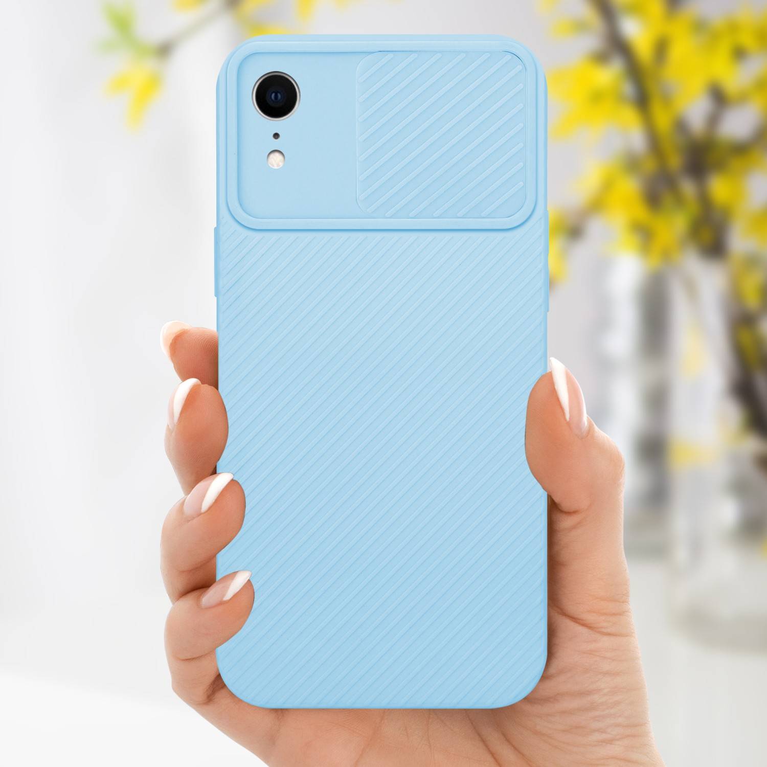 Cadorabo Hülle für Apple iPhone XR Schutz Hülle in Blau Handyhülle TPU Etui Case Cover Kameraschutz