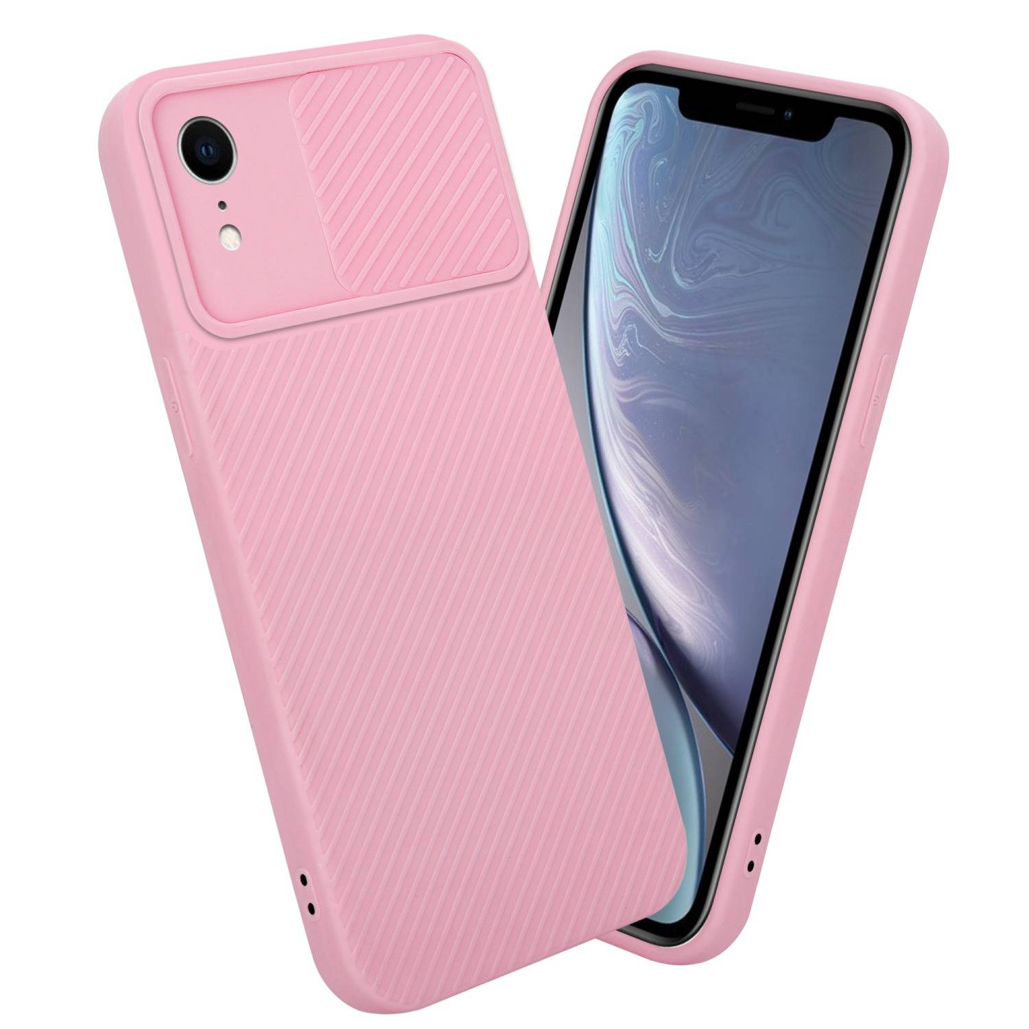Cadorabo Hülle für Apple iPhone XR Schutz Hülle in Rosa Handyhülle TPU Etui Case Cover Kameraschutz
