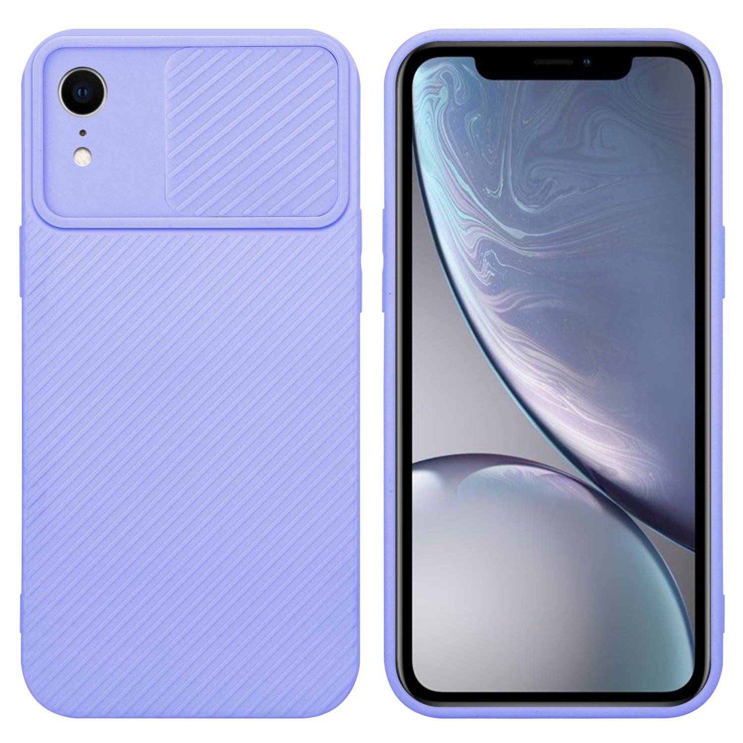Cadorabo Hülle für Apple iPhone XR Schutz Hülle in Lila Handyhülle TPU Etui Case Cover Kameraschutz