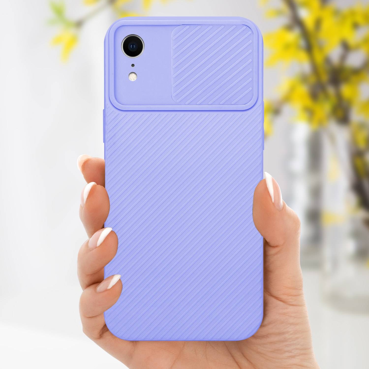 Cadorabo Hülle für Apple iPhone XR Schutz Hülle in Lila Handyhülle TPU Etui Case Cover Kameraschutz