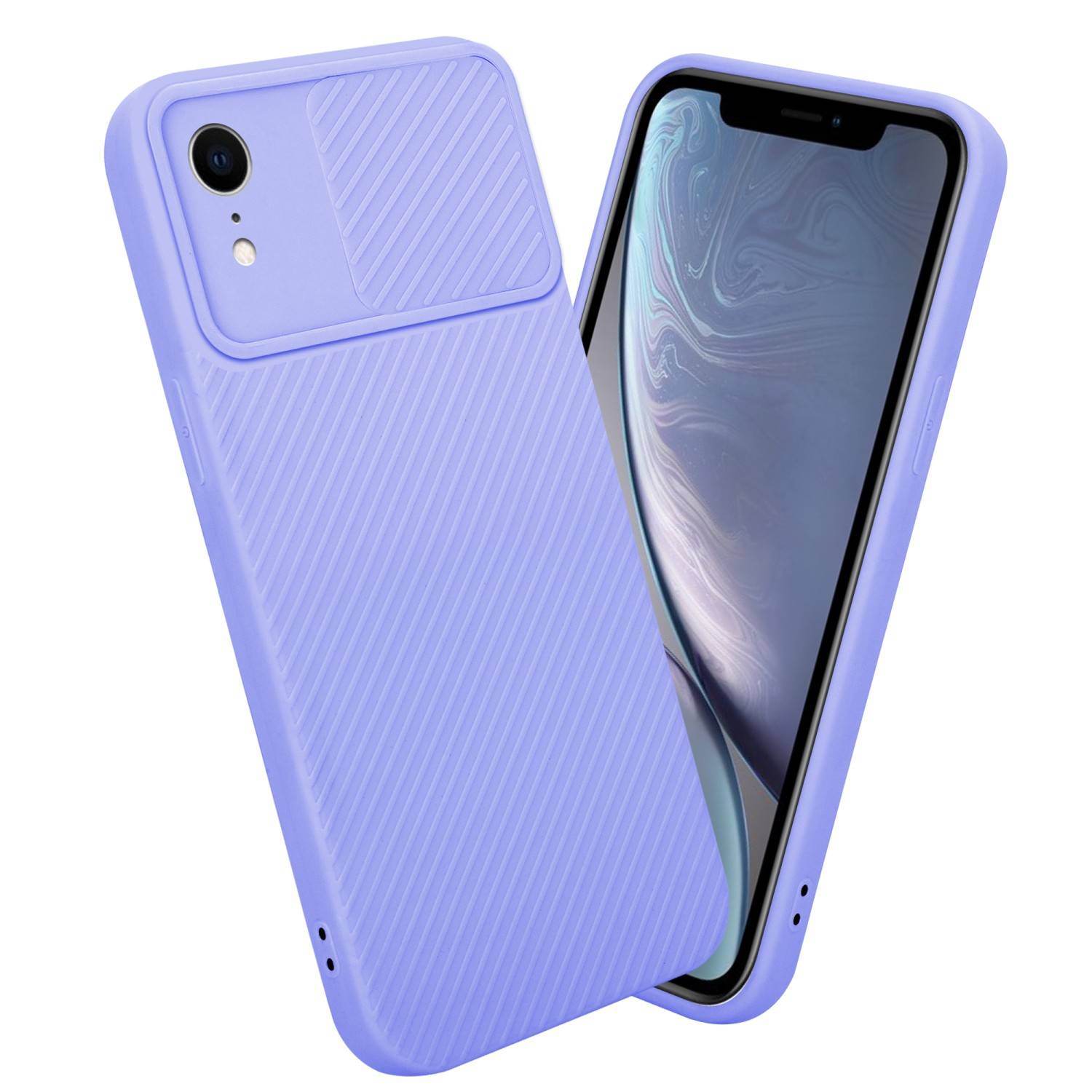 Cadorabo Hülle für Apple iPhone XR Schutz Hülle in Lila Handyhülle TPU Etui Case Cover Kameraschutz