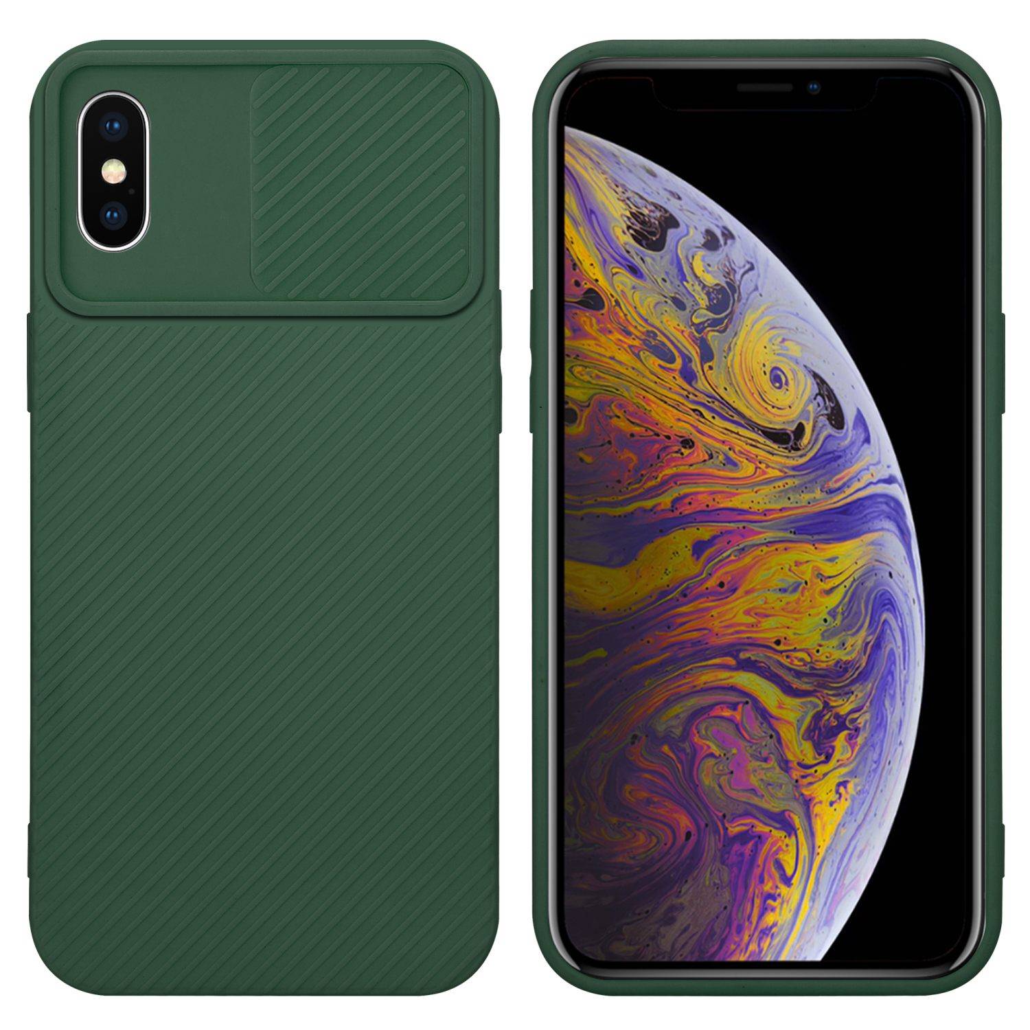 Cadorabo Hülle für Apple iPhone XS MAX Schutz Hülle in Grün Handyhülle TPU Etui Case Cover Kameraschutz