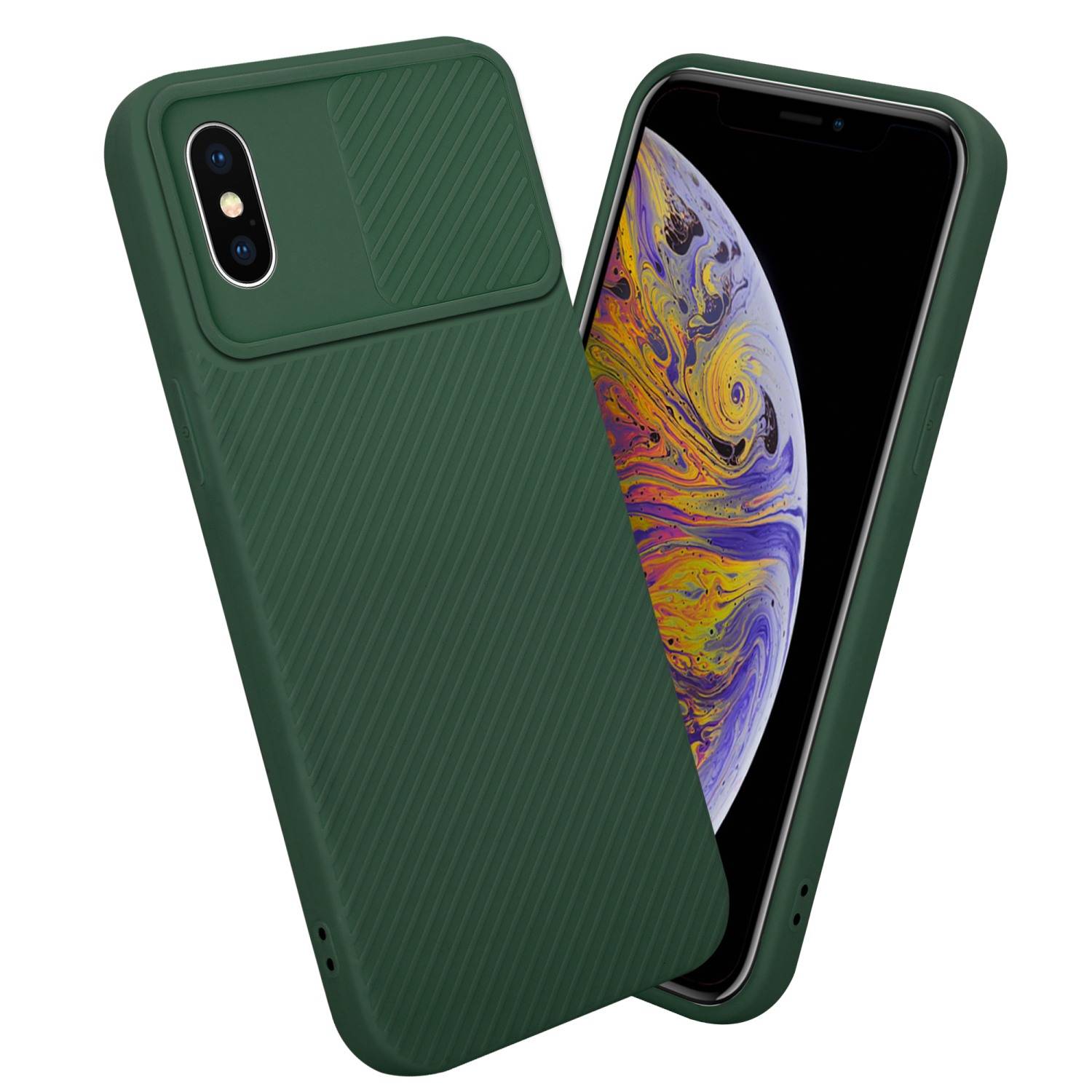 Cadorabo Hülle für Apple iPhone XS MAX Schutz Hülle in Grün Handyhülle TPU Etui Case Cover Kameraschutz
