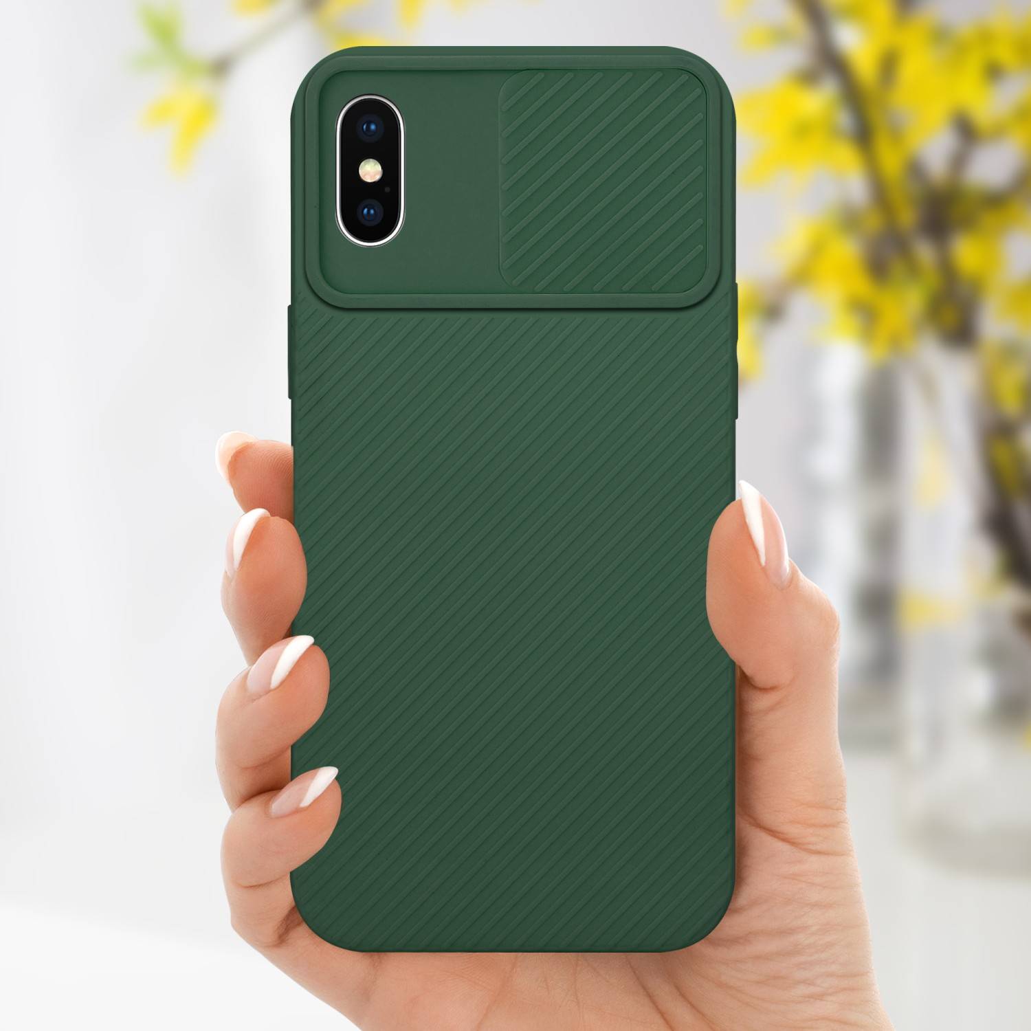 Cadorabo Hülle für Apple iPhone XS MAX Schutz Hülle in Grün Handyhülle TPU Etui Case Cover Kameraschutz
