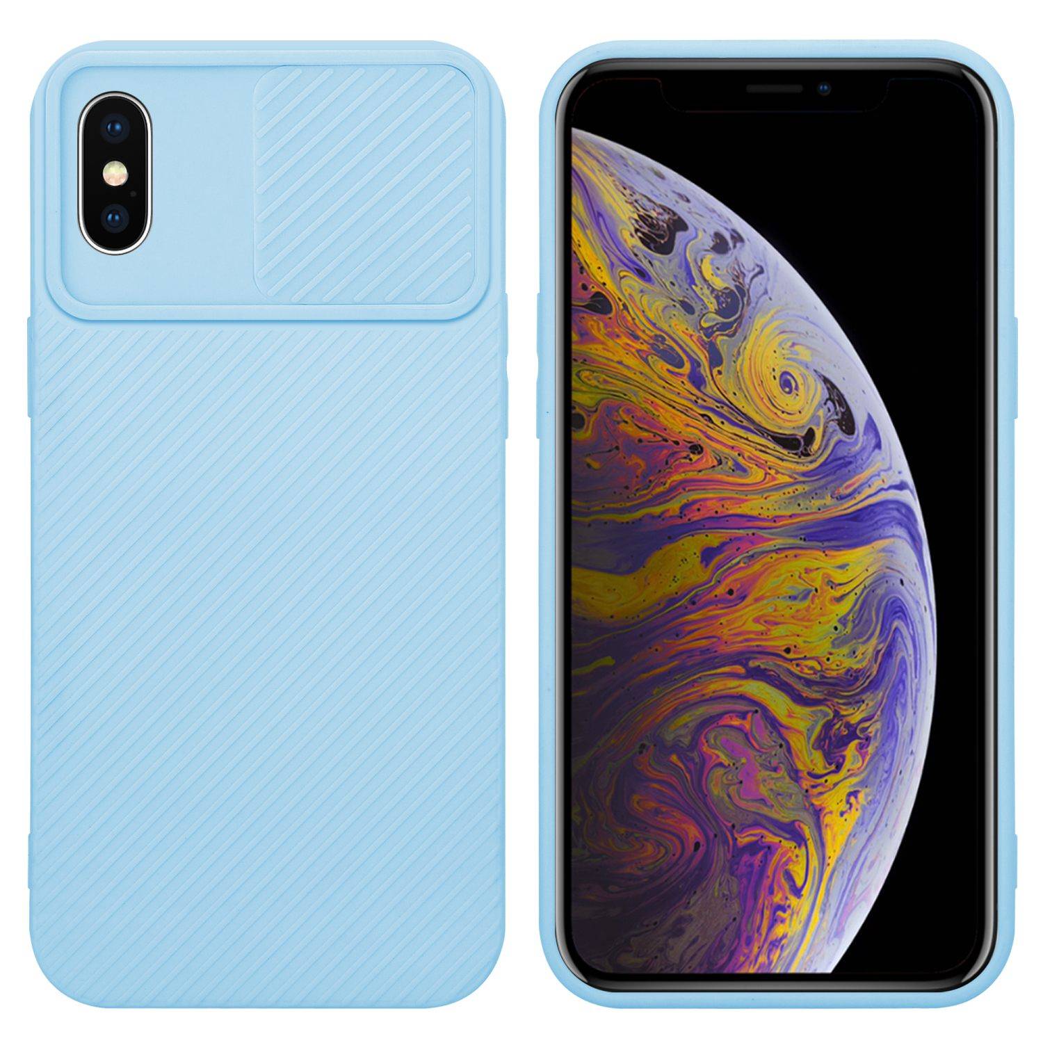 Cadorabo Hülle für Apple iPhone XS MAX Schutz Hülle in Blau Handyhülle TPU Etui Case Cover Kameraschutz