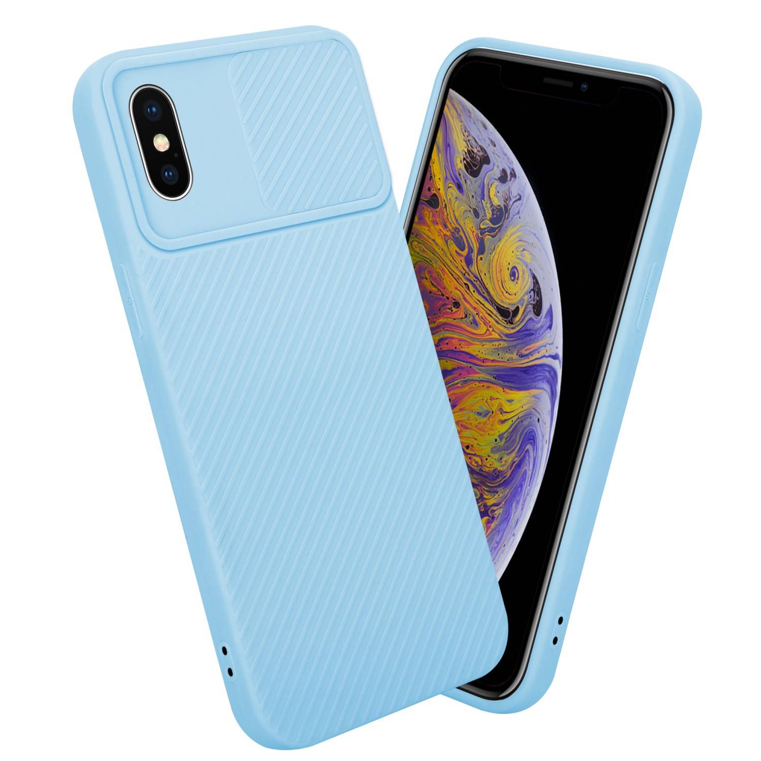 Cadorabo Hülle für Apple iPhone XS MAX Schutz Hülle in Blau Handyhülle TPU Etui Case Cover Kameraschutz