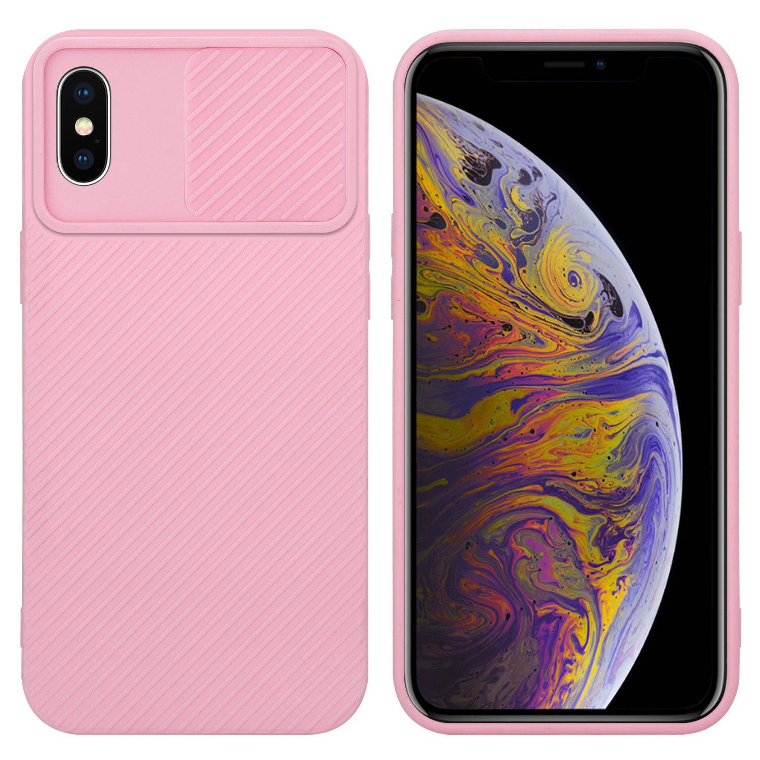 Cadorabo Hülle für Apple iPhone XS MAX Schutz Hülle in Rosa Handyhülle TPU Etui Case Cover Kameraschutz