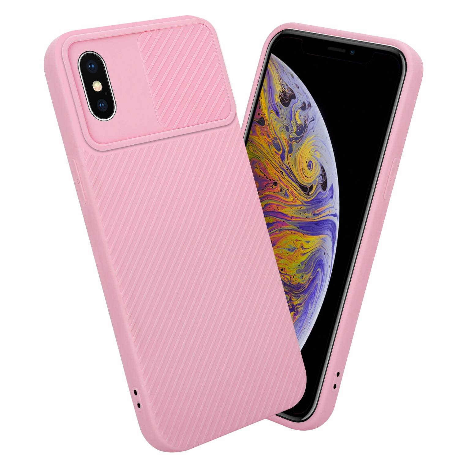 Cadorabo Hülle für Apple iPhone XS MAX Schutz Hülle in Rosa Handyhülle TPU Etui Case Cover Kameraschutz