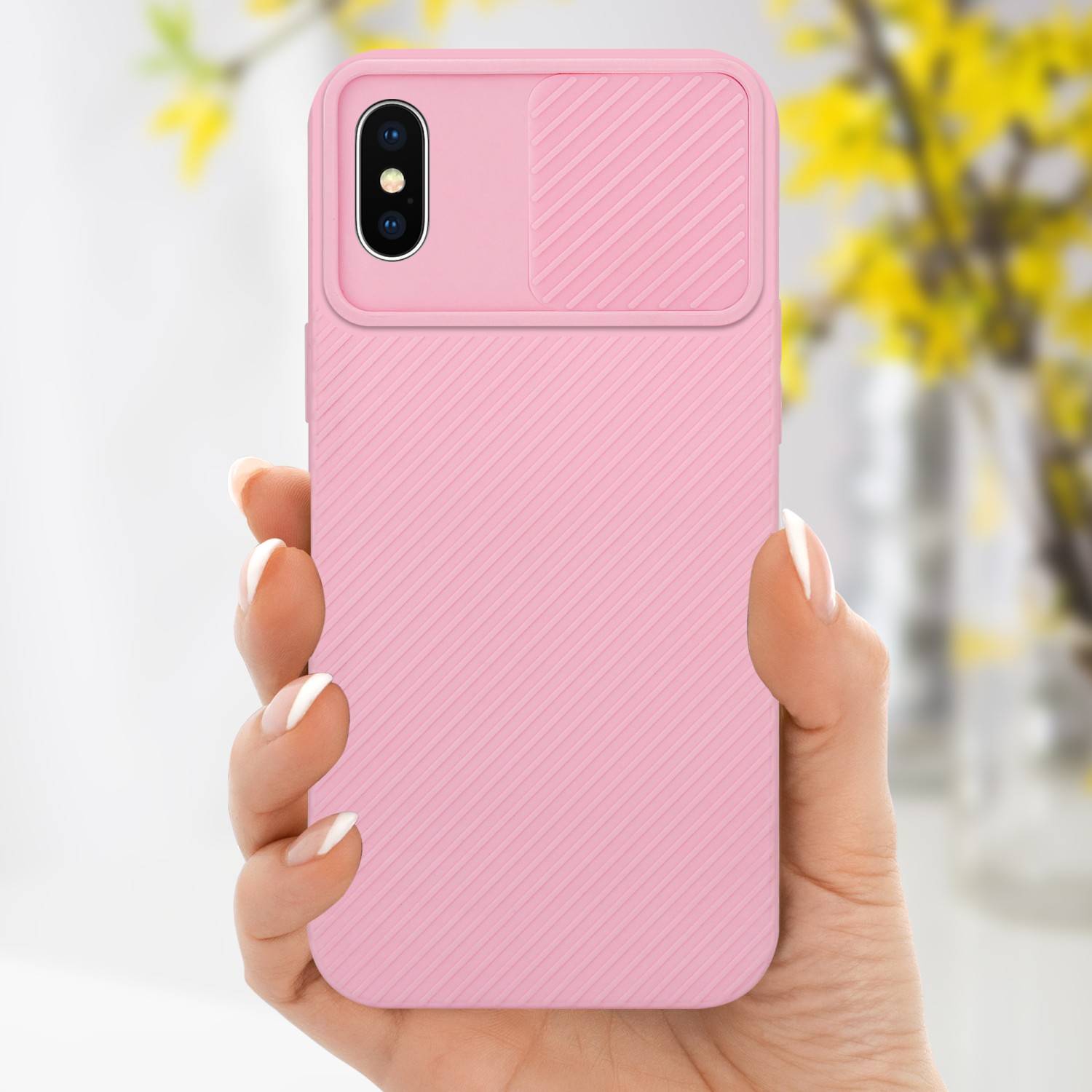 Cadorabo Hülle für Apple iPhone XS MAX Schutz Hülle in Rosa Handyhülle TPU Etui Case Cover Kameraschutz