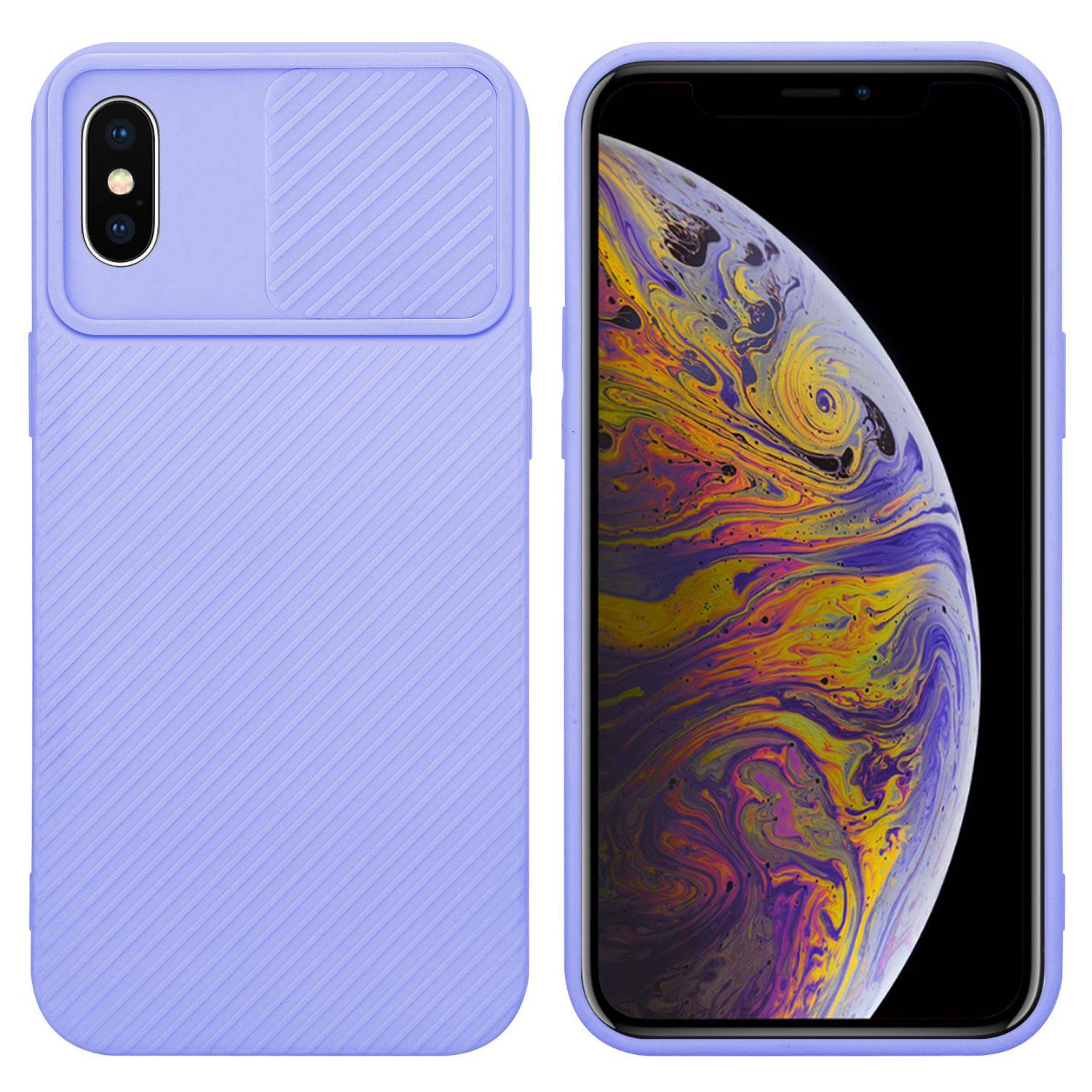 Cadorabo Hülle für Apple iPhone XS MAX Schutz Hülle in Lila Handyhülle TPU Etui Case Cover Kameraschutz