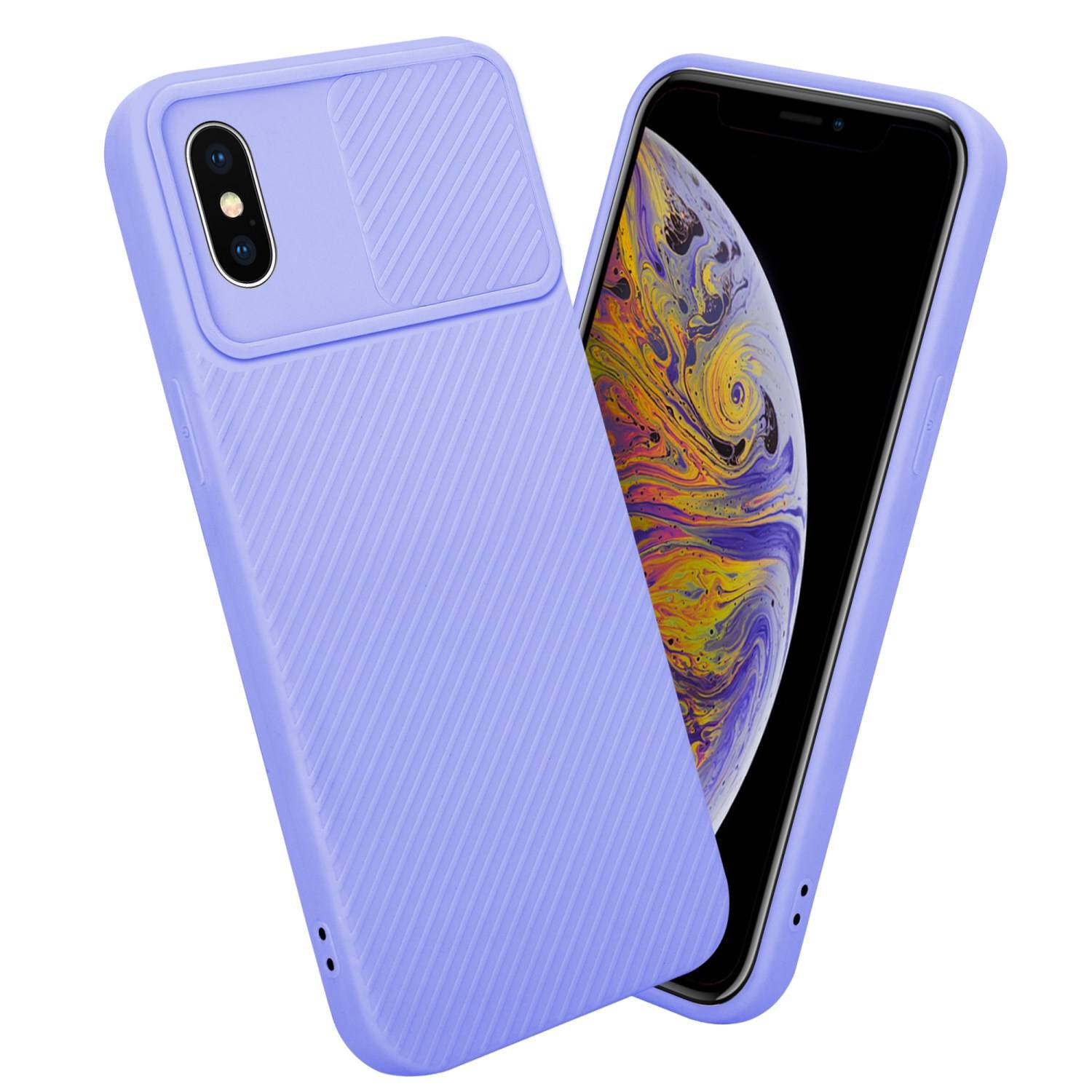 Cadorabo Hülle für Apple iPhone XS MAX Schutz Hülle in Lila Handyhülle TPU Etui Case Cover Kameraschutz