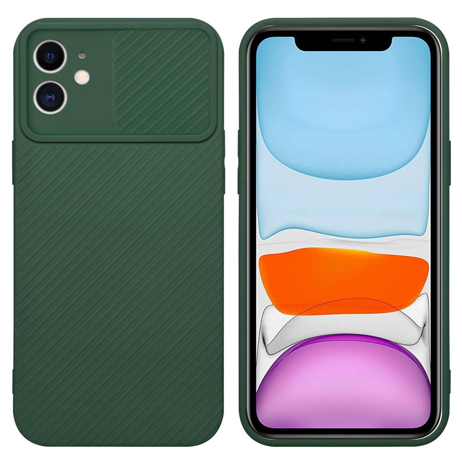 Cadorabo Hülle für Apple iPhone 11 Schutz Hülle in Grün Handyhülle TPU Etui Case Cover Kameraschutz