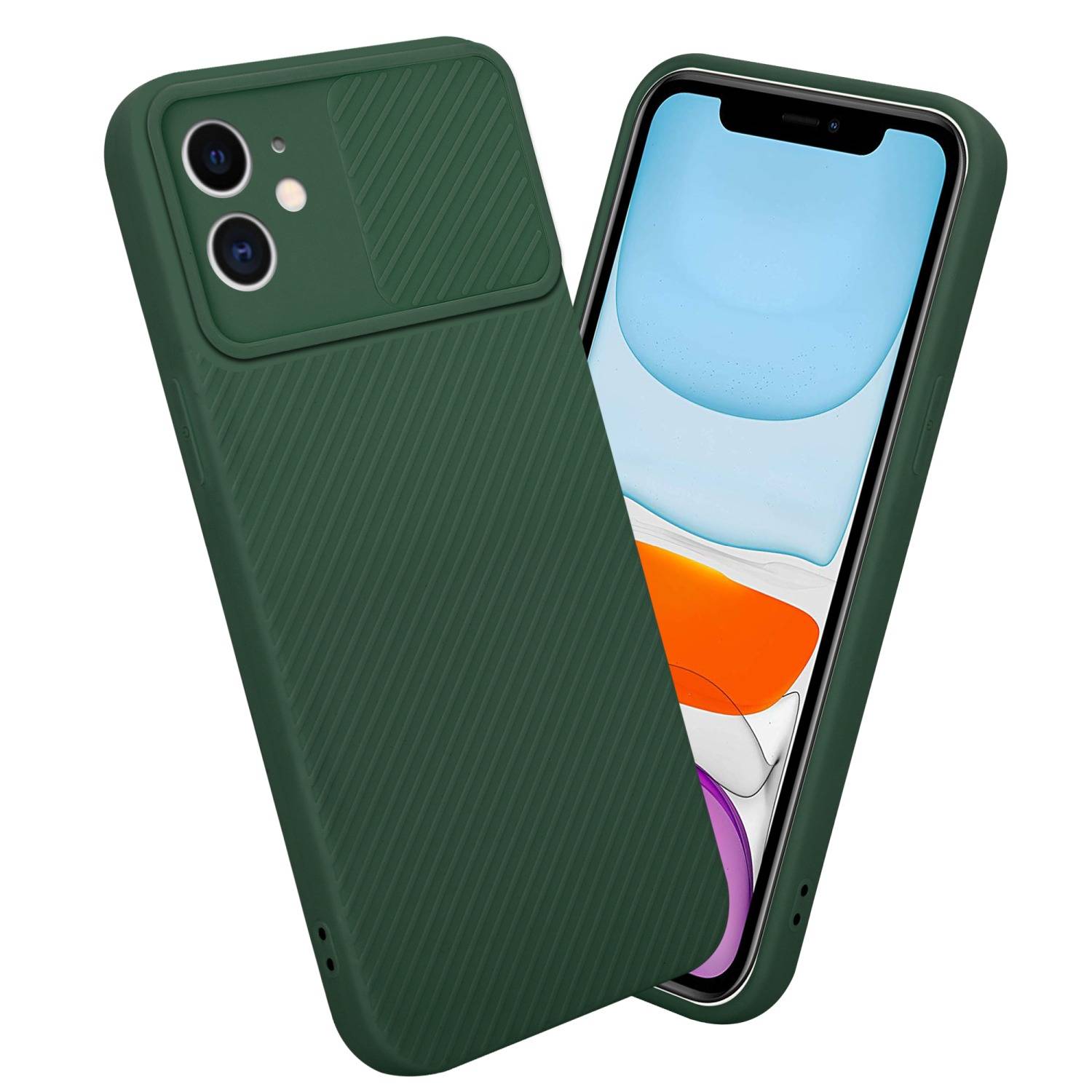 Cadorabo Hülle für Apple iPhone 11 Schutz Hülle in Grün Handyhülle TPU Etui Case Cover Kameraschutz