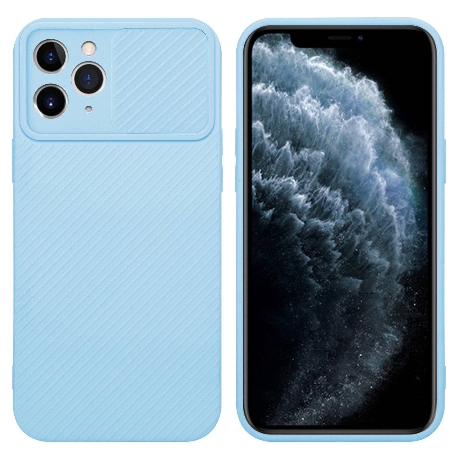 Cadorabo Hülle für Apple iPhone 11 PRO MAX Schutz Hülle in Blau Handyhülle TPU Etui Case Cover Kameraschutz