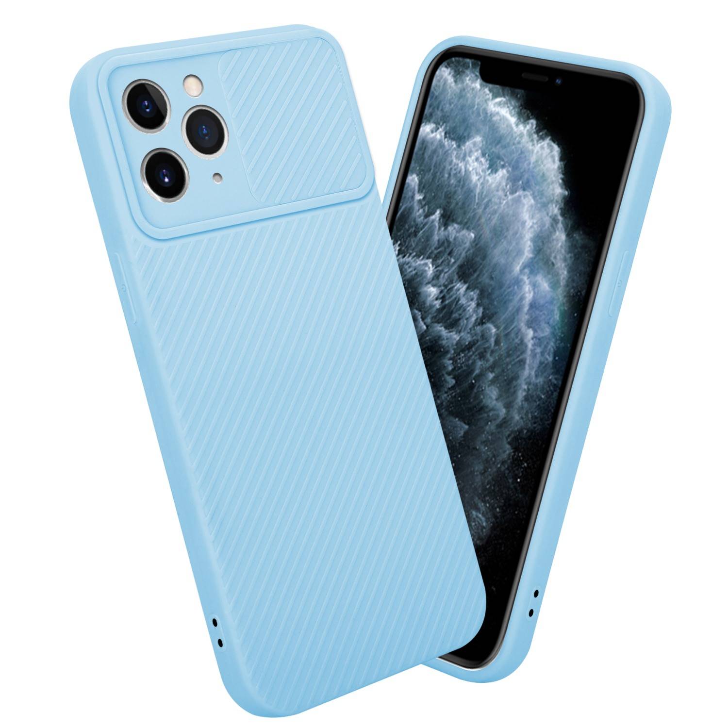 Cadorabo Hülle für Apple iPhone 11 PRO MAX Schutz Hülle in Blau Handyhülle TPU Etui Case Cover Kameraschutz