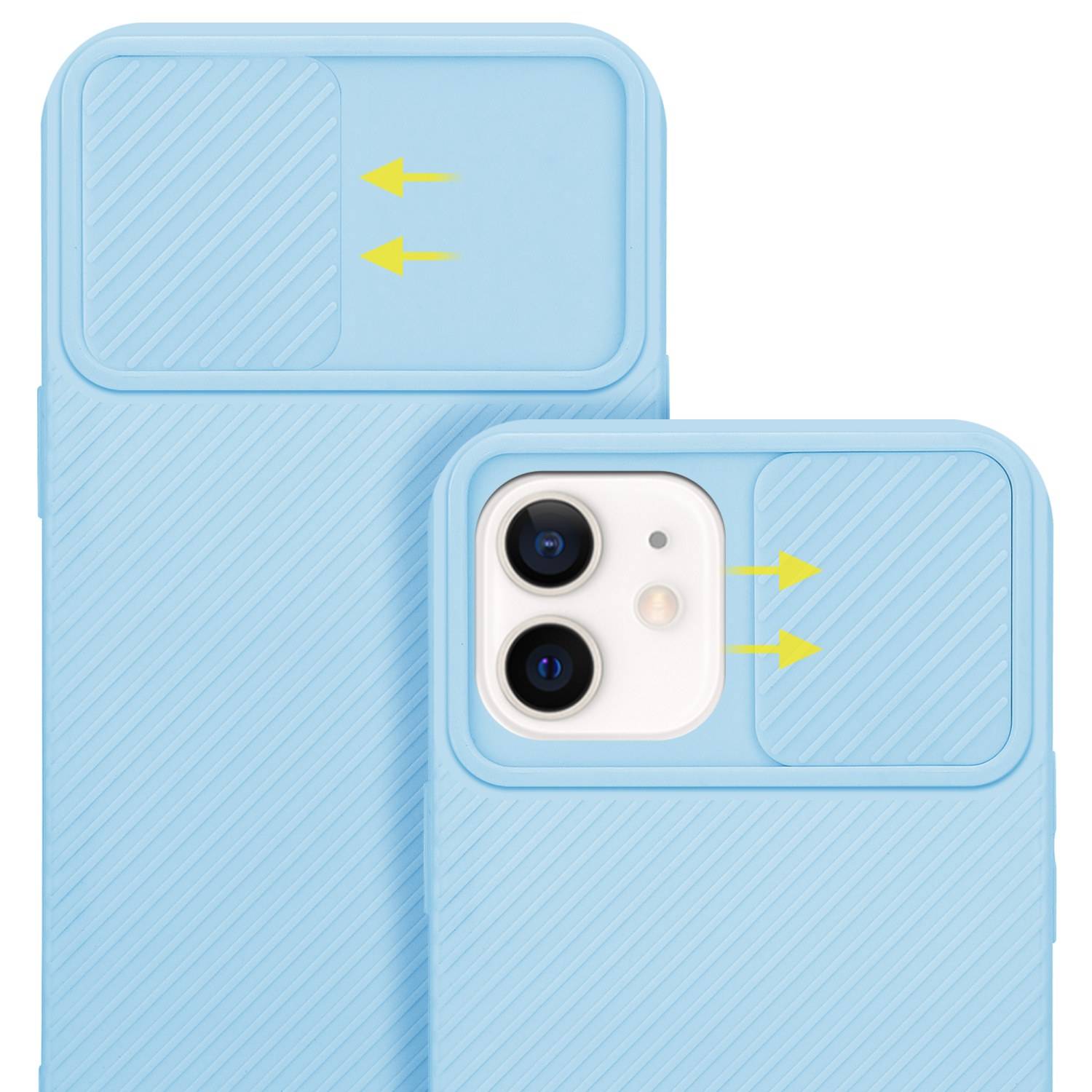 Cadorabo Hülle für Apple iPhone 12 Schutz Hülle in Blau Handyhülle TPU Etui Case Cover Kameraschutz