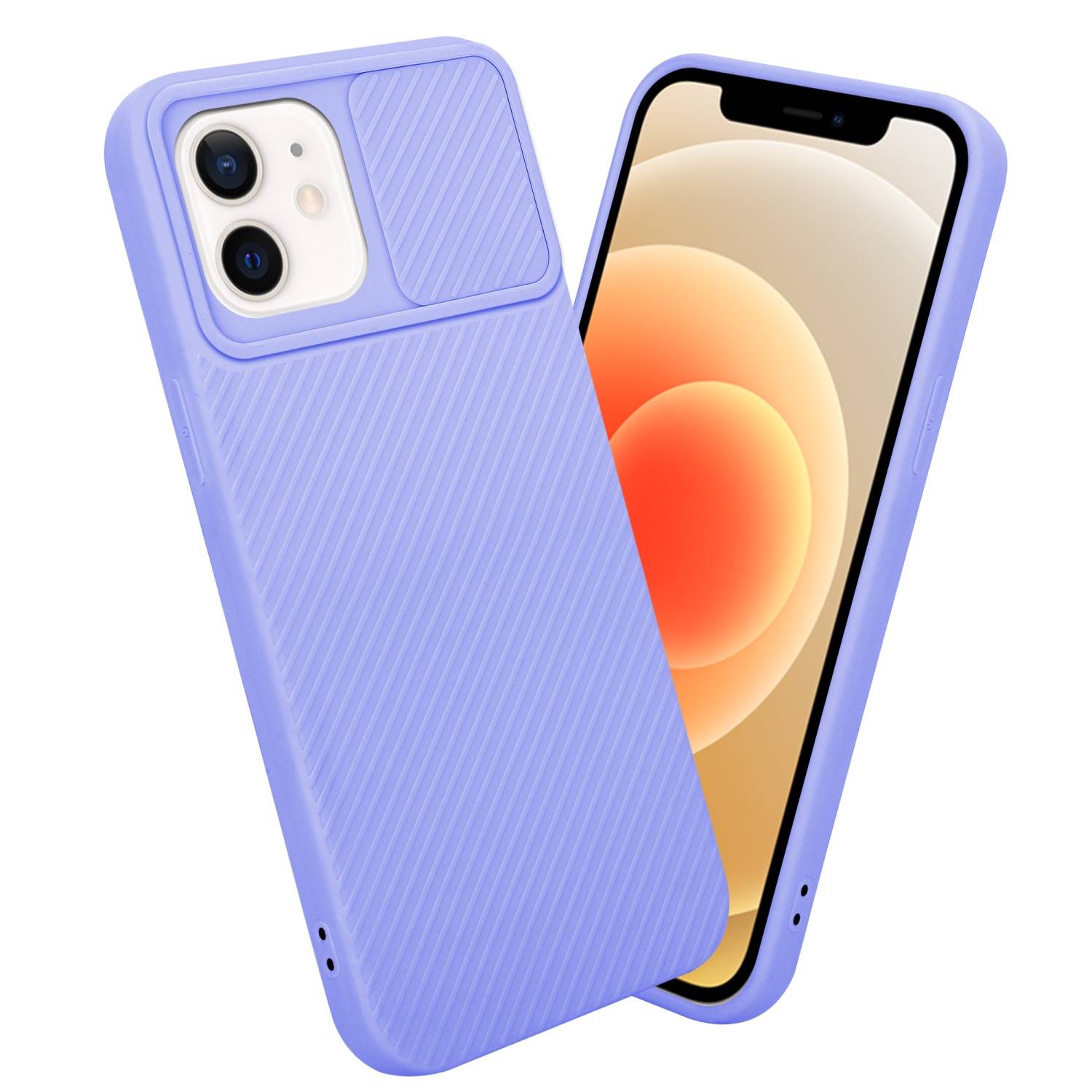 Cadorabo Hülle für Apple iPhone 12 Schutz Hülle in Lila Handyhülle TPU Etui Case Cover Kameraschutz