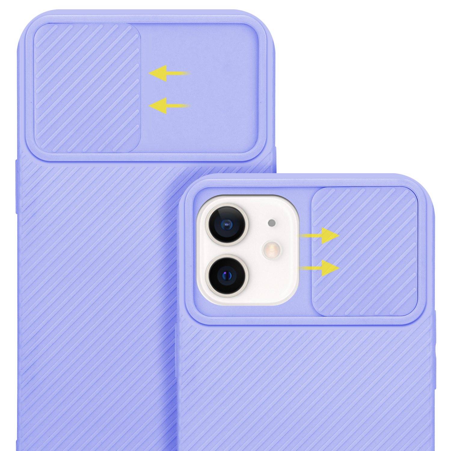 Cadorabo Hülle für Apple iPhone 12 Schutz Hülle in Lila Handyhülle TPU Etui Case Cover Kameraschutz