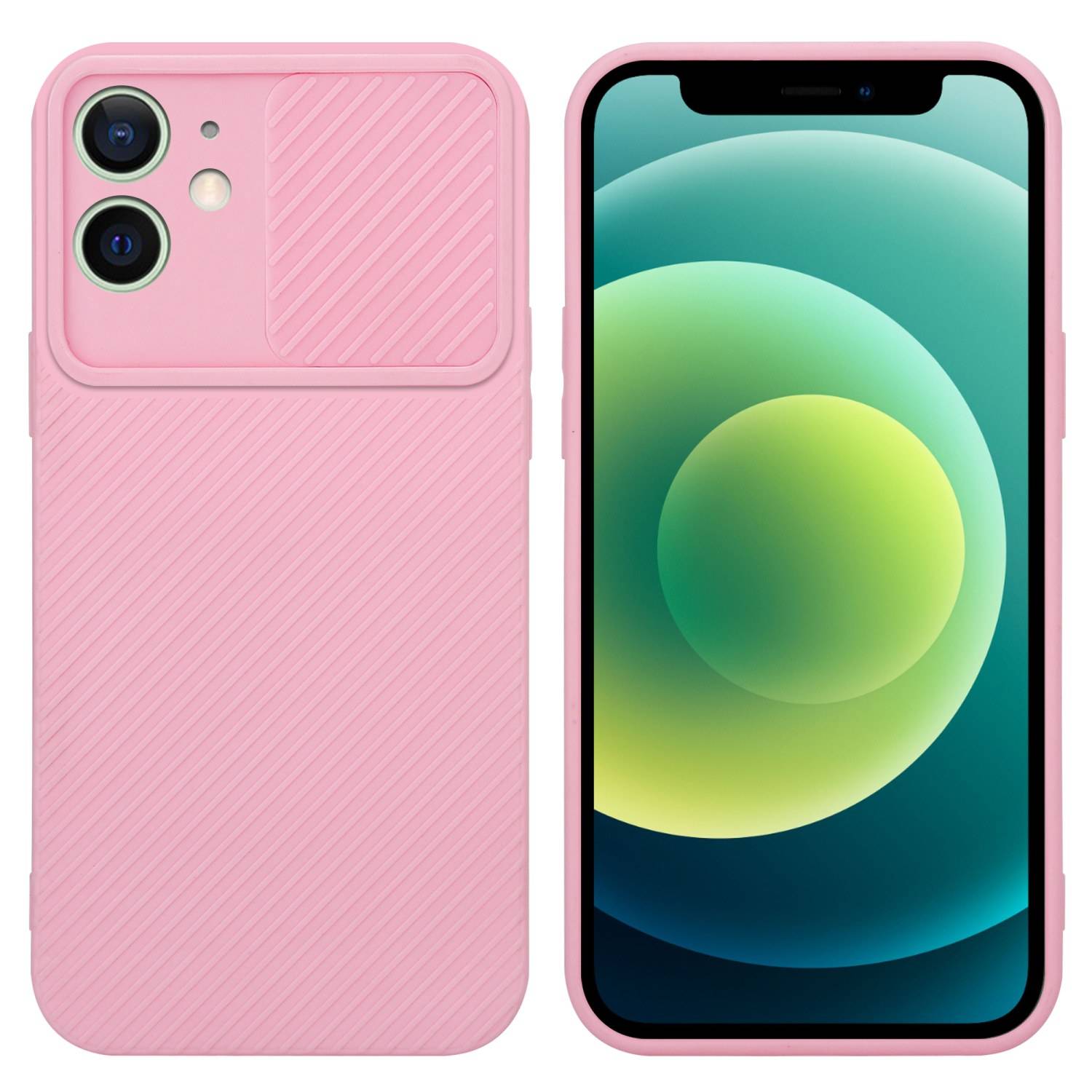 Cadorabo Hülle für Apple iPhone 12 MINI Schutz Hülle in Rosa Handyhülle TPU Etui Case Cover Kameraschutz