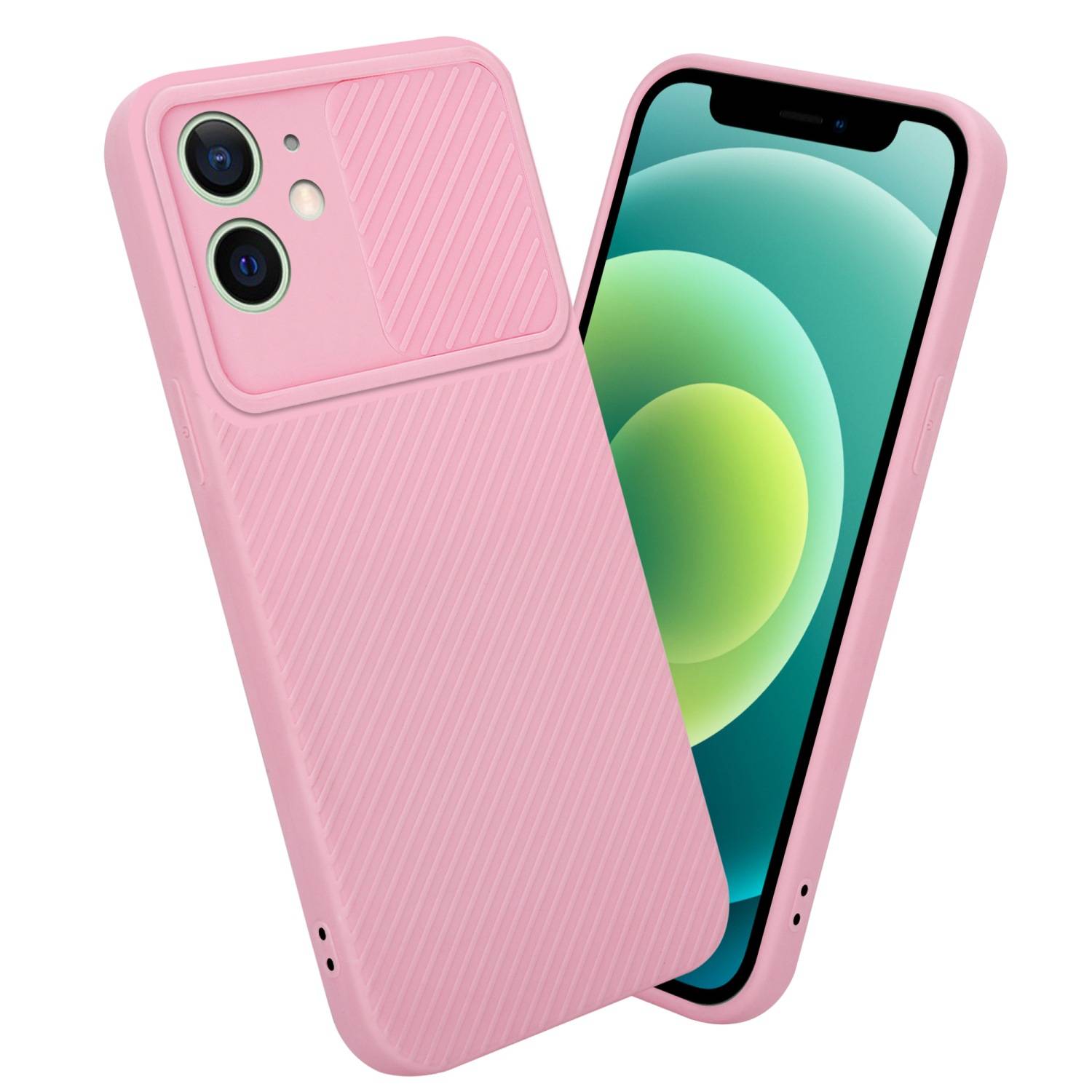 Cadorabo Hülle für Apple iPhone 12 MINI Schutz Hülle in Rosa Handyhülle TPU Etui Case Cover Kameraschutz