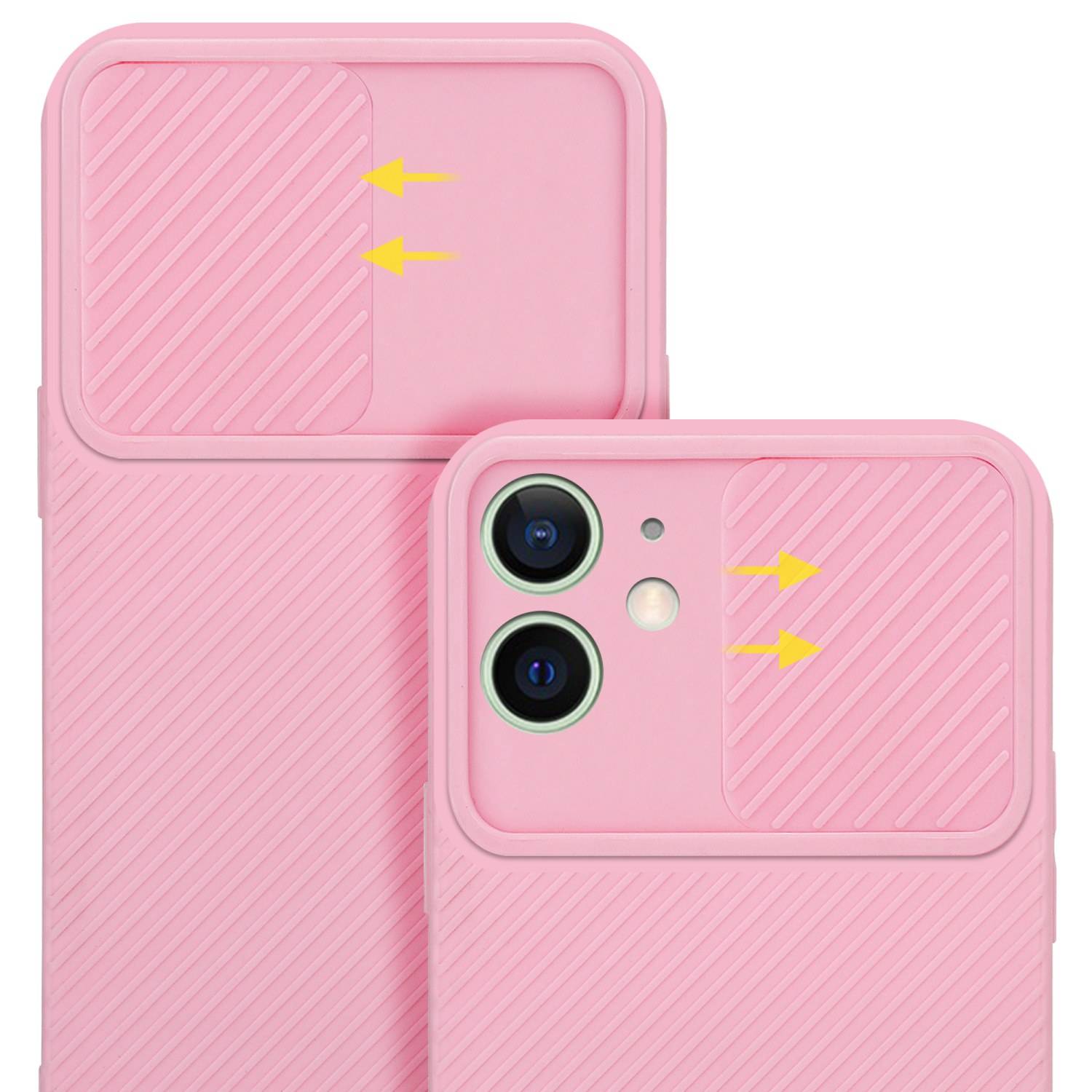 Cadorabo Hülle für Apple iPhone 12 MINI Schutz Hülle in Rosa Handyhülle TPU Etui Case Cover Kameraschutz