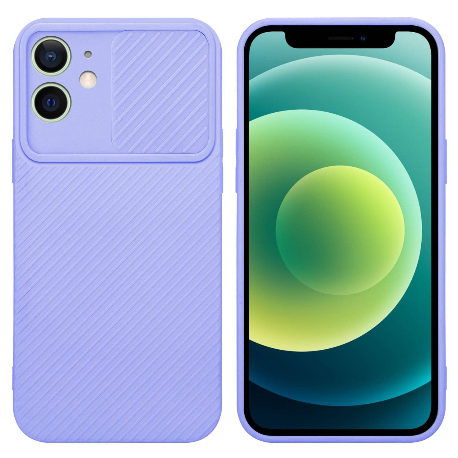 Cadorabo Hülle für Apple iPhone 12 MINI Schutz Hülle in Lila Handyhülle TPU Etui Case Cover Kameraschutz