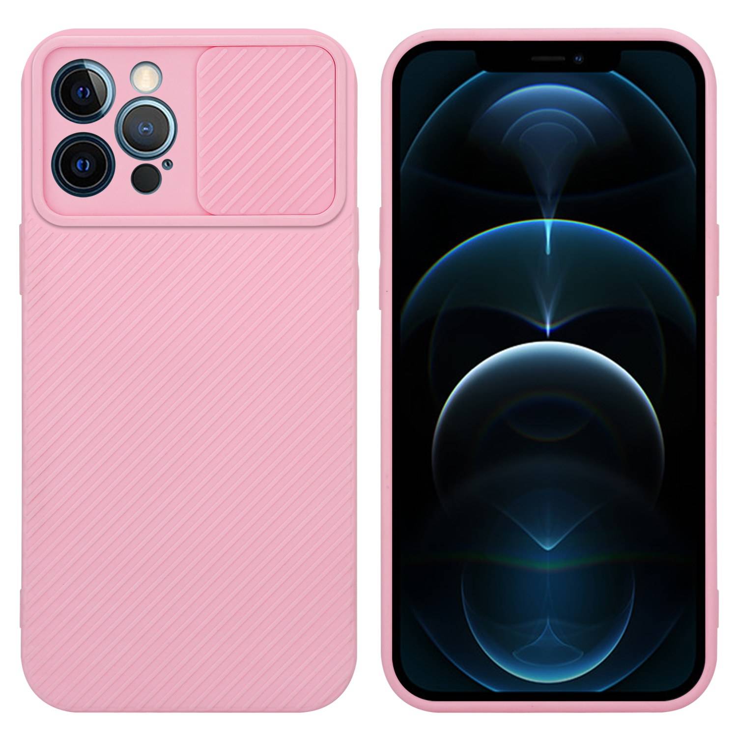 Cadorabo Hülle für Apple iPhone 12 PRO MAX Schutz Hülle in Rosa Handyhülle TPU Etui Case Cover Kameraschutz