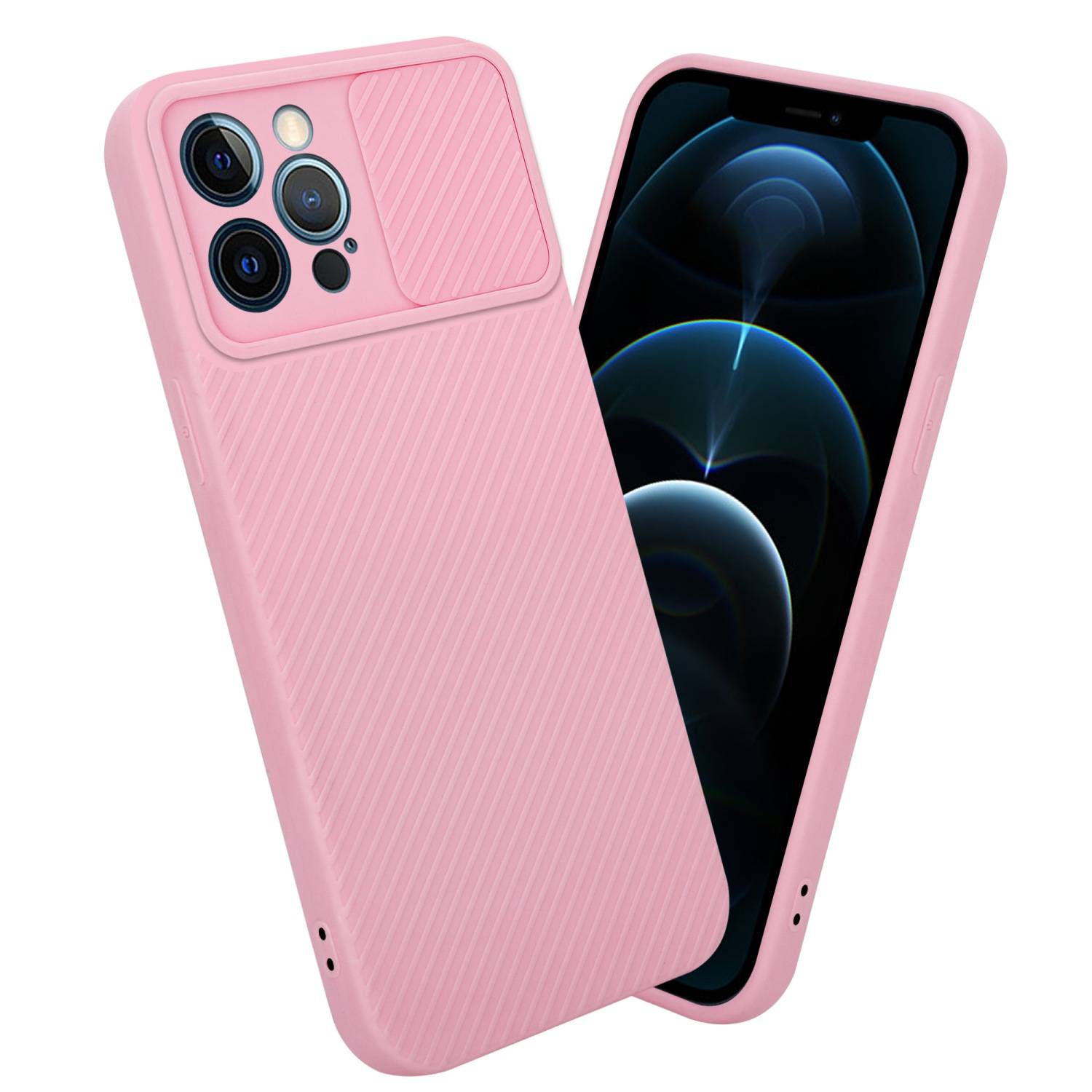 Cadorabo Hülle für Apple iPhone 12 PRO MAX Schutz Hülle in Rosa Handyhülle TPU Etui Case Cover Kameraschutz