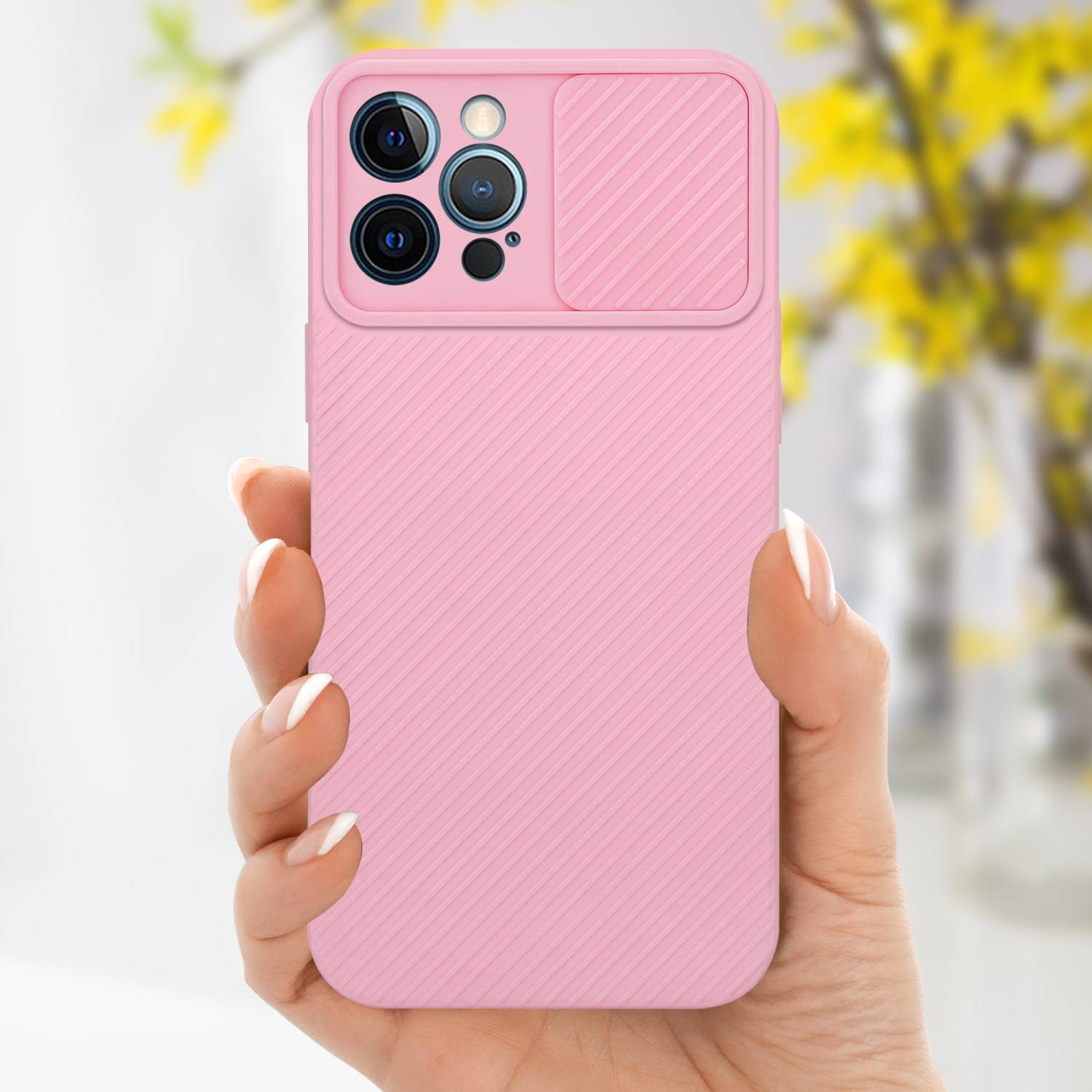 Cadorabo Hülle für Apple iPhone 12 PRO MAX Schutz Hülle in Rosa Handyhülle TPU Etui Case Cover Kameraschutz