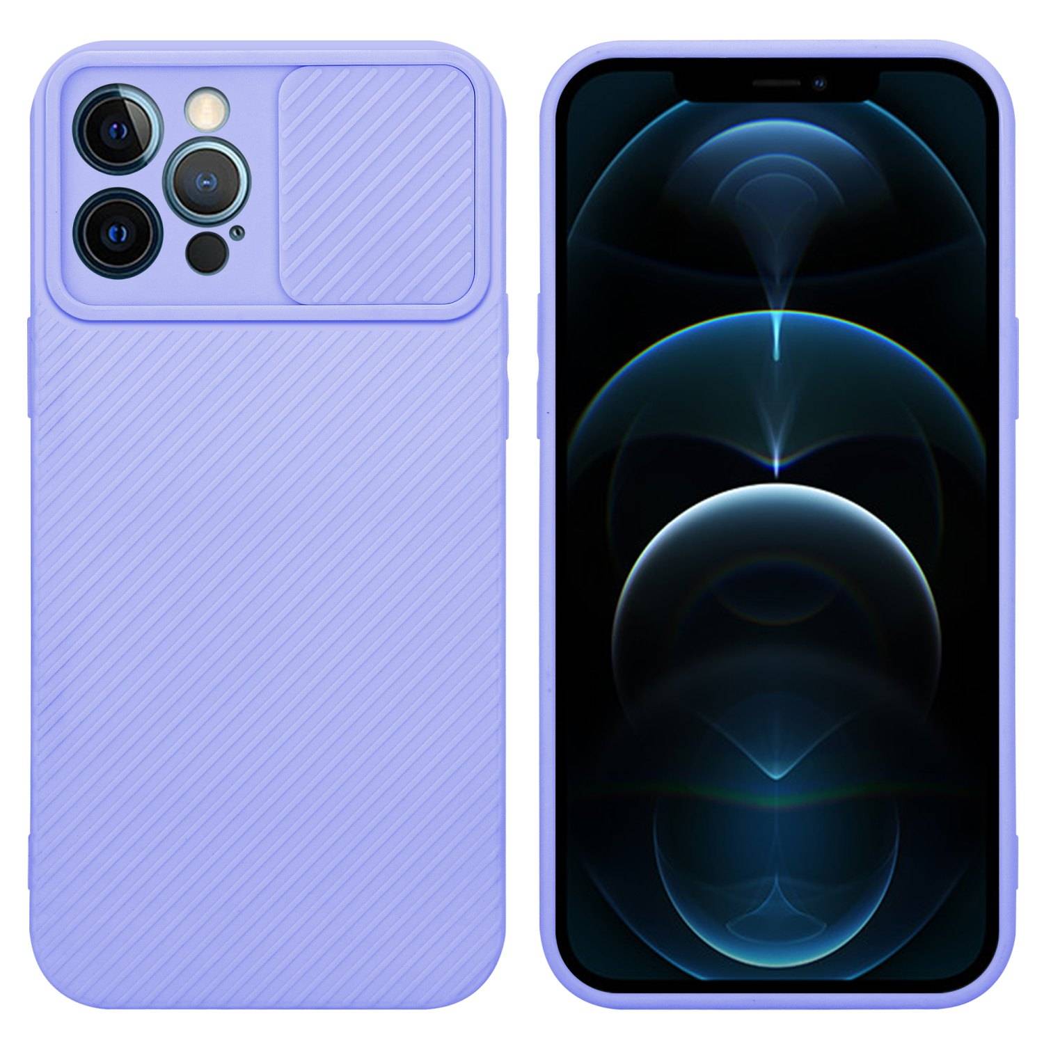 Cadorabo Hülle für Apple iPhone 12 PRO MAX Schutz Hülle in Lila Handyhülle TPU Etui Case Cover Kameraschutz