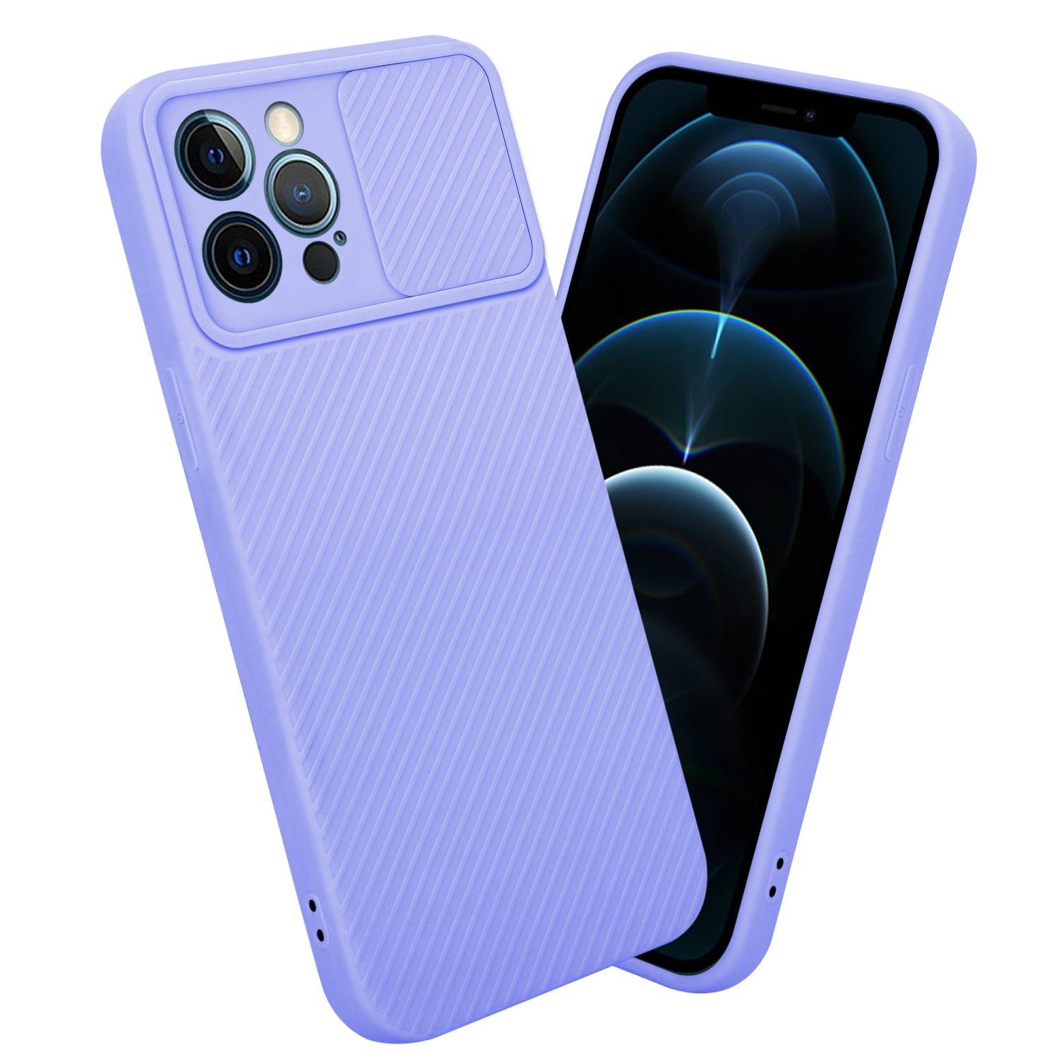 Cadorabo Hülle für Apple iPhone 12 PRO MAX Schutz Hülle in Lila Handyhülle TPU Etui Case Cover Kameraschutz