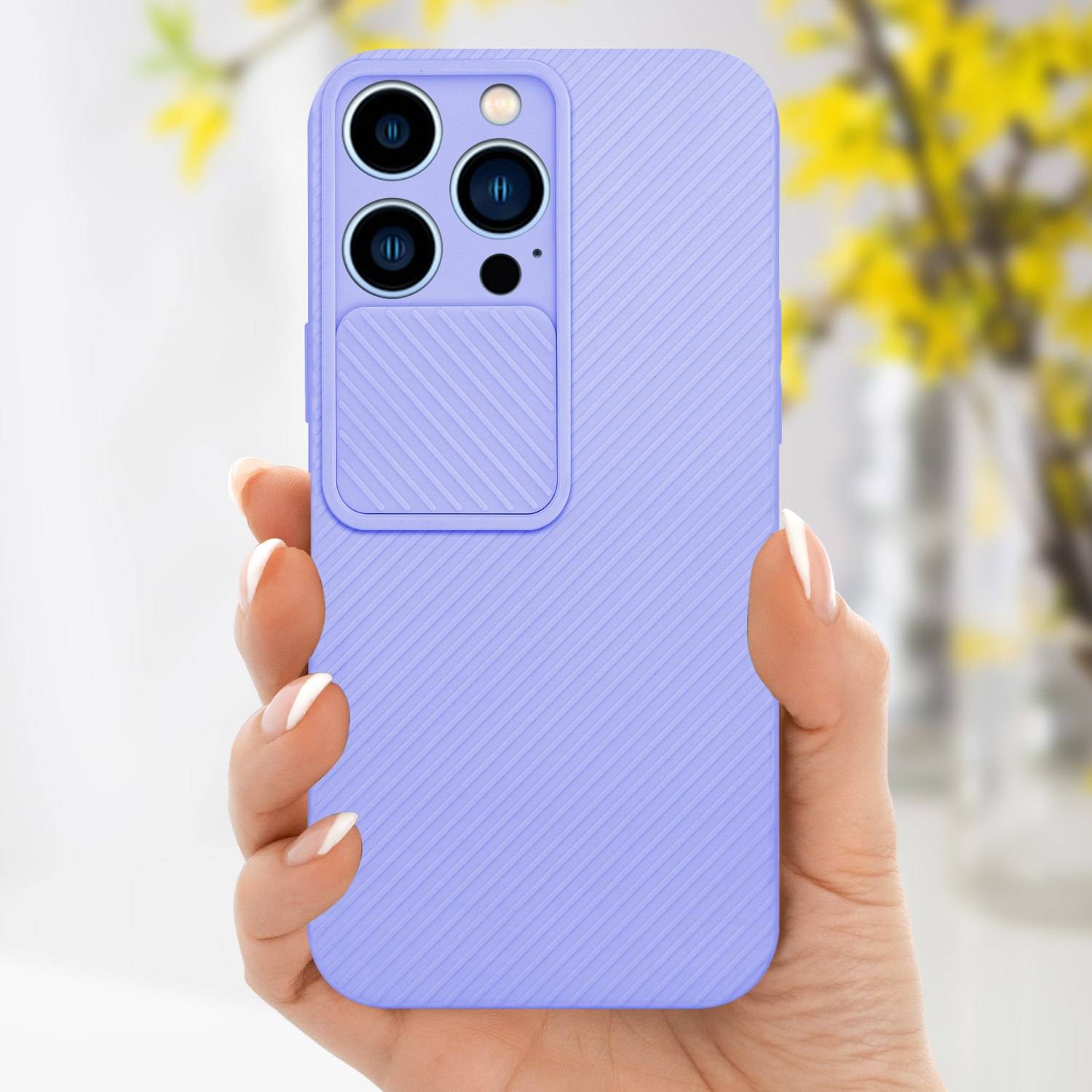 Cadorabo Hülle für Apple iPhone 13 PRO Schutz Hülle in Lila Handyhülle TPU Etui Case Cover Kameraschutz