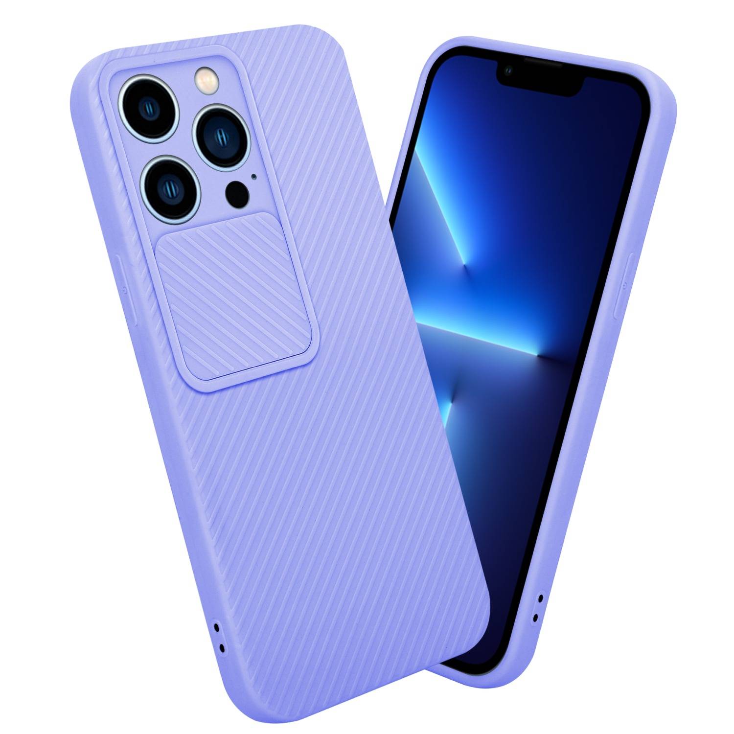 Cadorabo Hülle für Apple iPhone 13 PRO Schutz Hülle in Lila Handyhülle TPU Etui Case Cover Kameraschutz