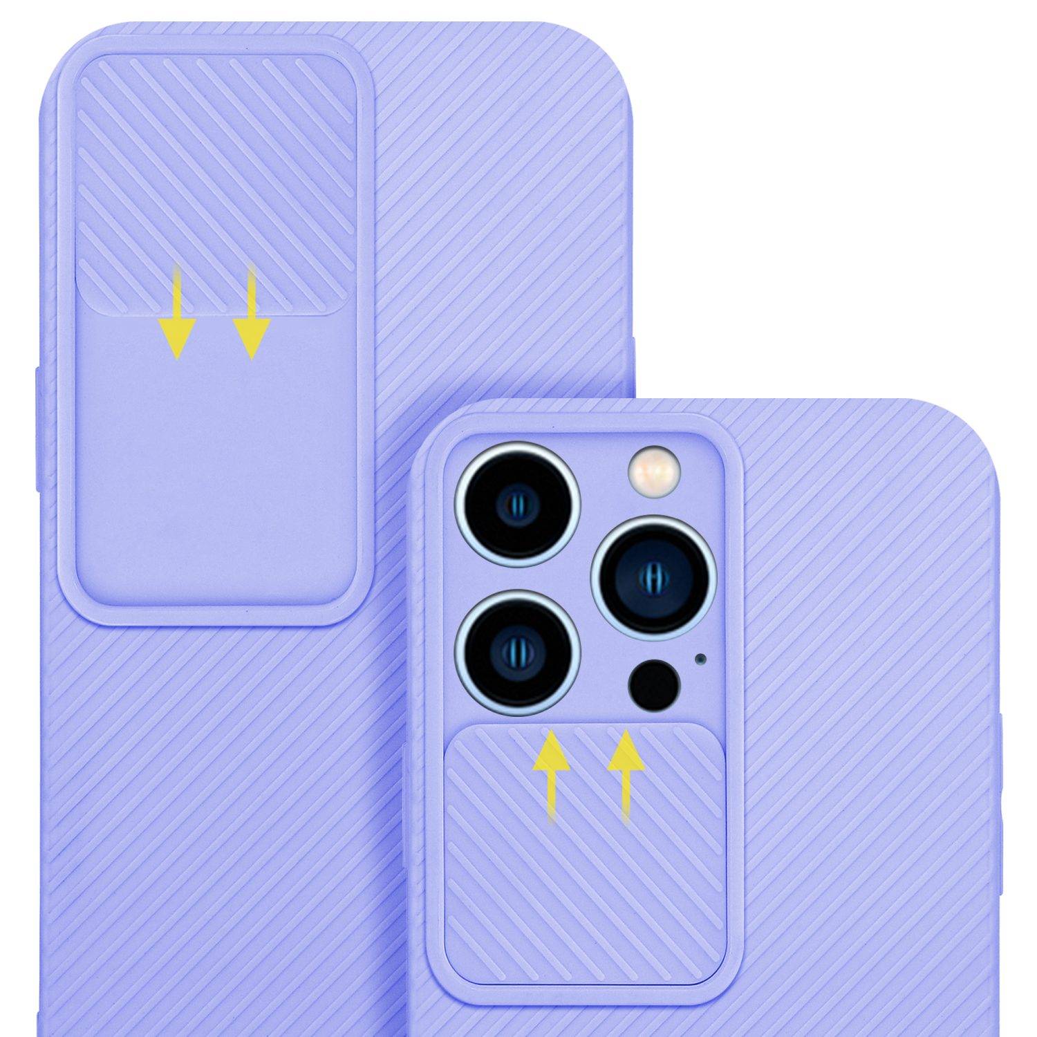 Cadorabo Hülle für Apple iPhone 13 PRO Schutz Hülle in Lila Handyhülle TPU Etui Case Cover Kameraschutz
