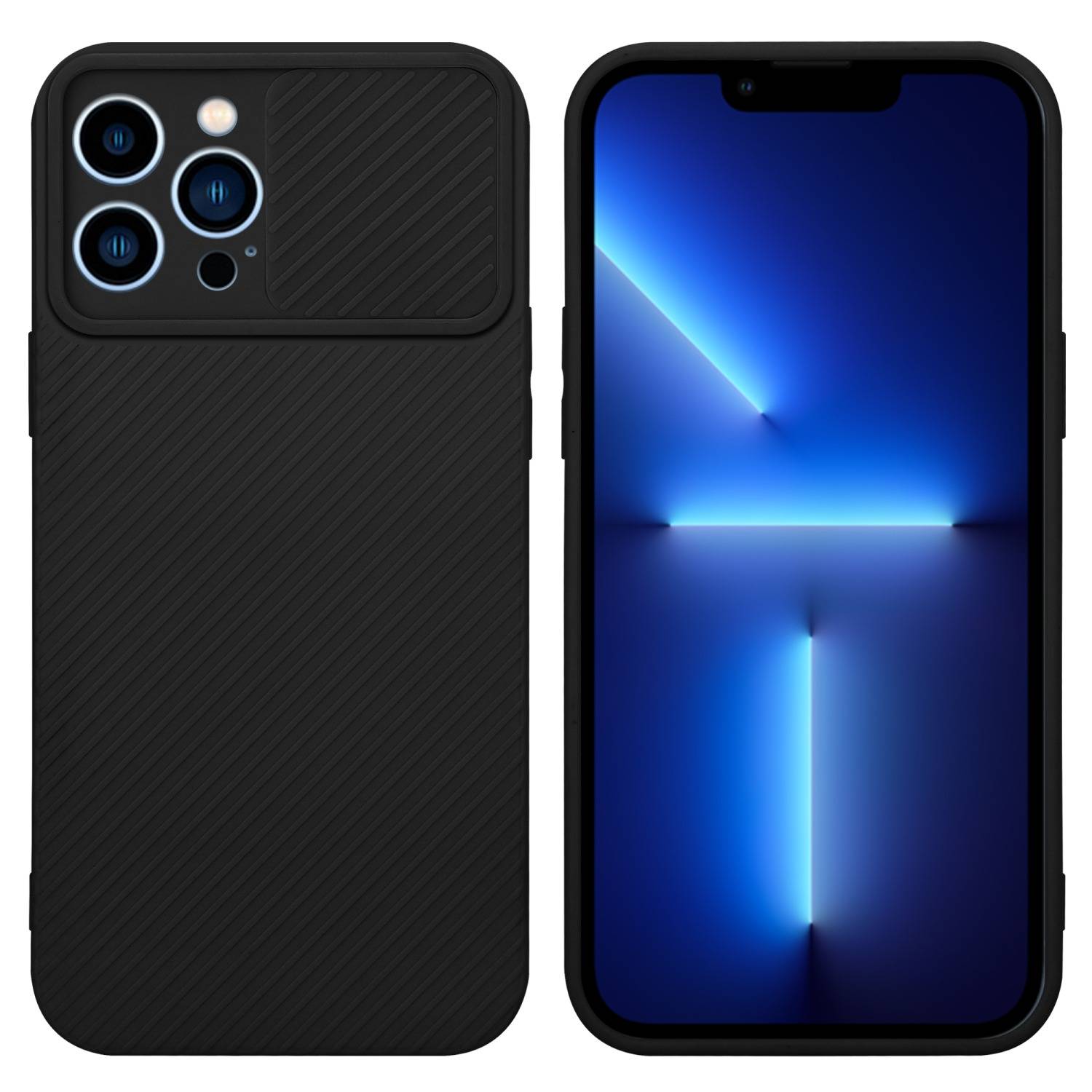 Cadorabo Hülle für Apple iPhone 13 PRO MAX Schutz Hülle in Schwarz Handyhülle TPU Etui Case Cover Kameraschutz