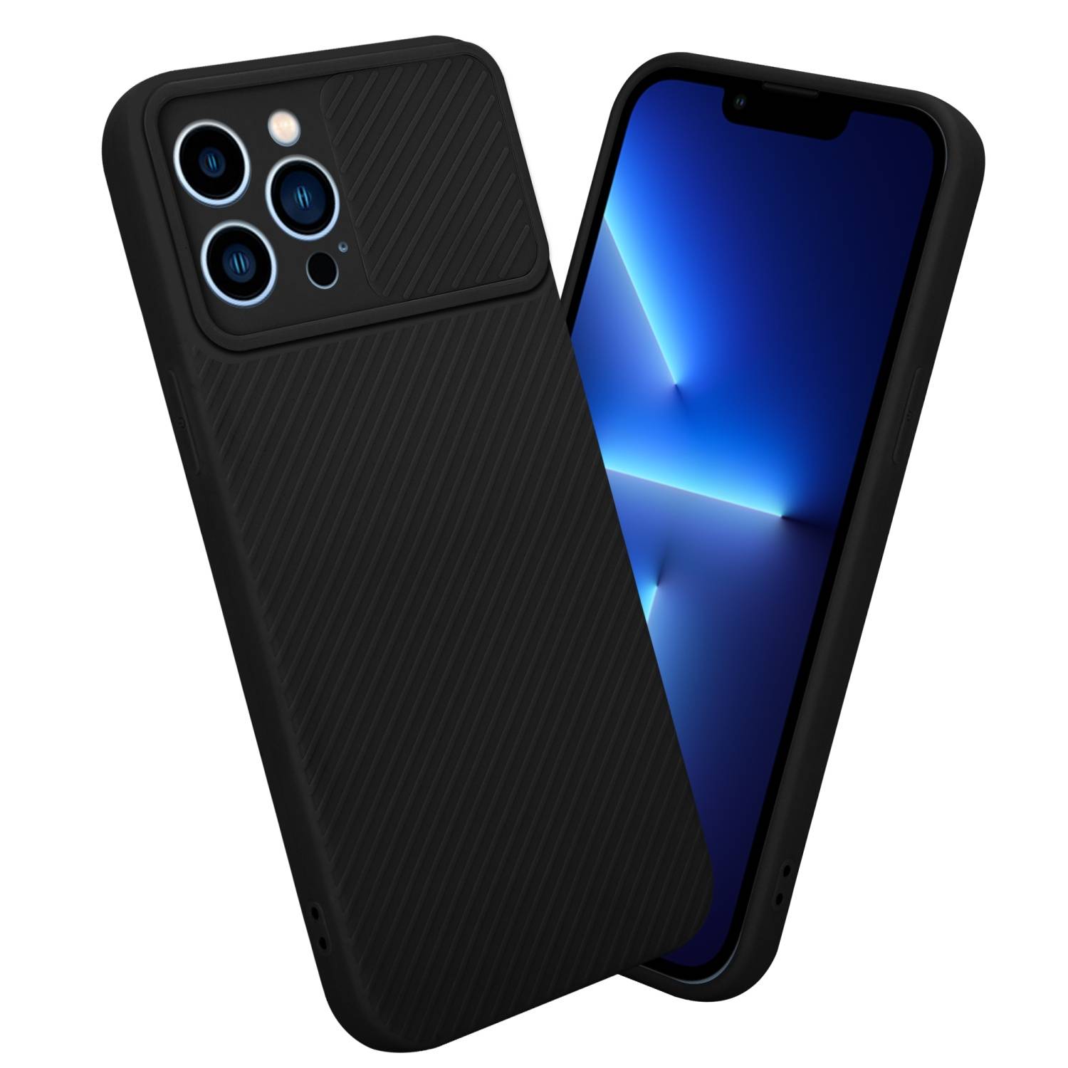 Cadorabo Hülle für Apple iPhone 13 PRO MAX Schutz Hülle in Schwarz Handyhülle TPU Etui Case Cover Kameraschutz