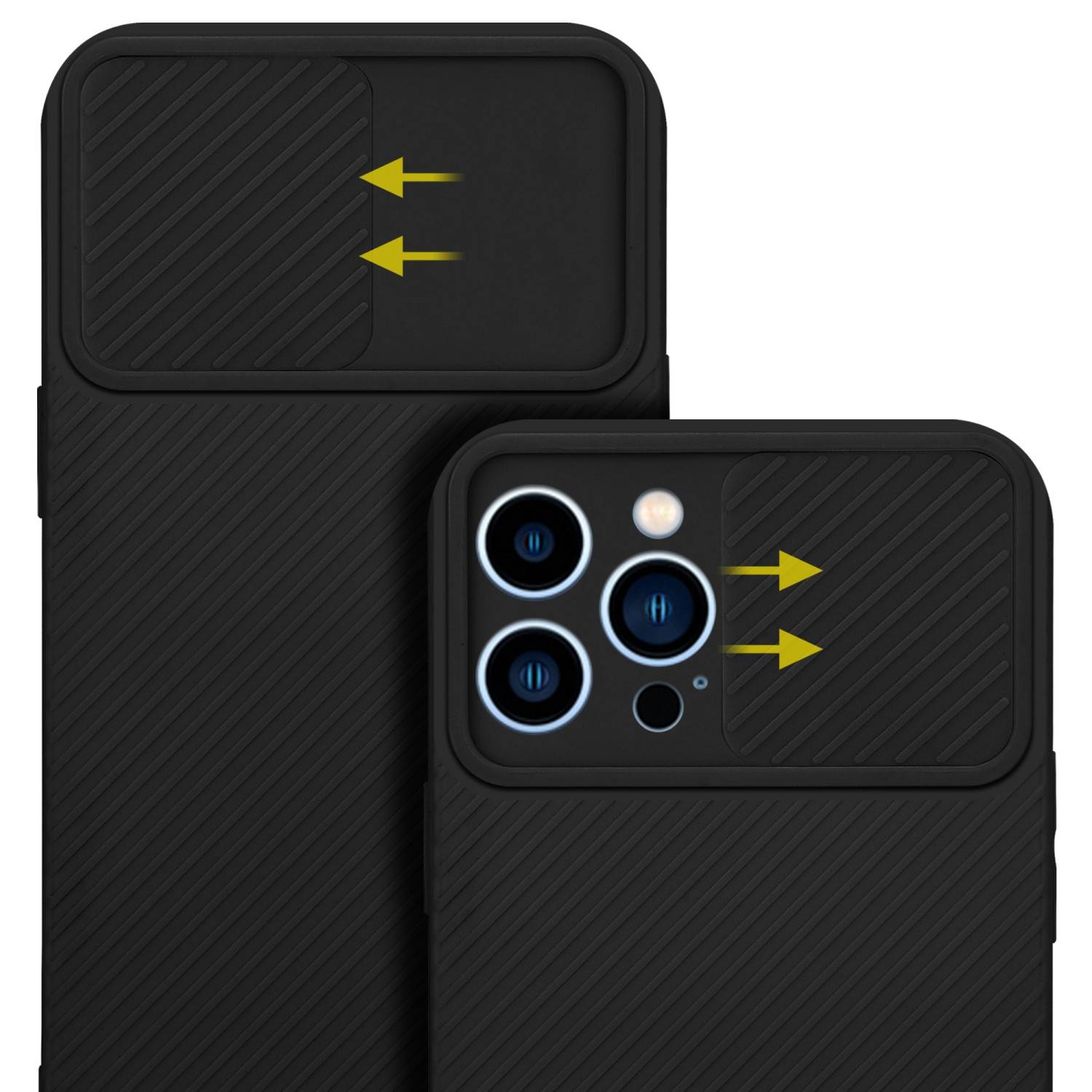 Cadorabo Hülle für Apple iPhone 13 PRO MAX Schutz Hülle in Schwarz Handyhülle TPU Etui Case Cover Kameraschutz