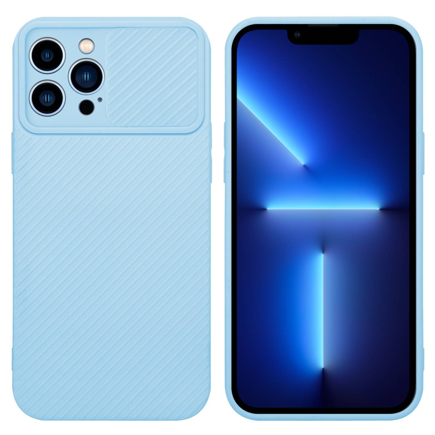 Cadorabo Hülle für Apple iPhone 13 PRO MAX Schutz Hülle in Blau Handyhülle TPU Etui Case Cover Kameraschutz