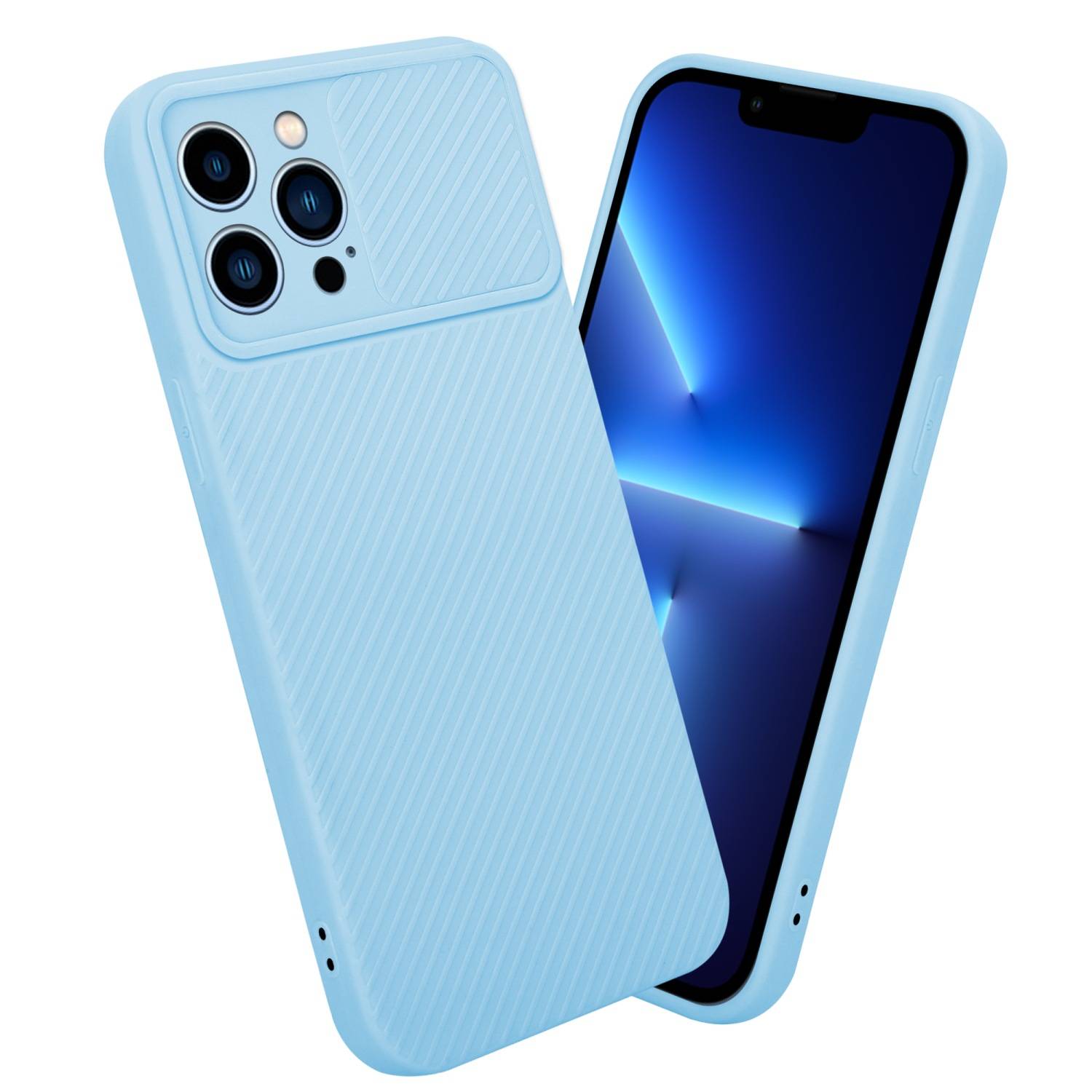 Cadorabo Hülle für Apple iPhone 13 PRO MAX Schutz Hülle in Blau Handyhülle TPU Etui Case Cover Kameraschutz