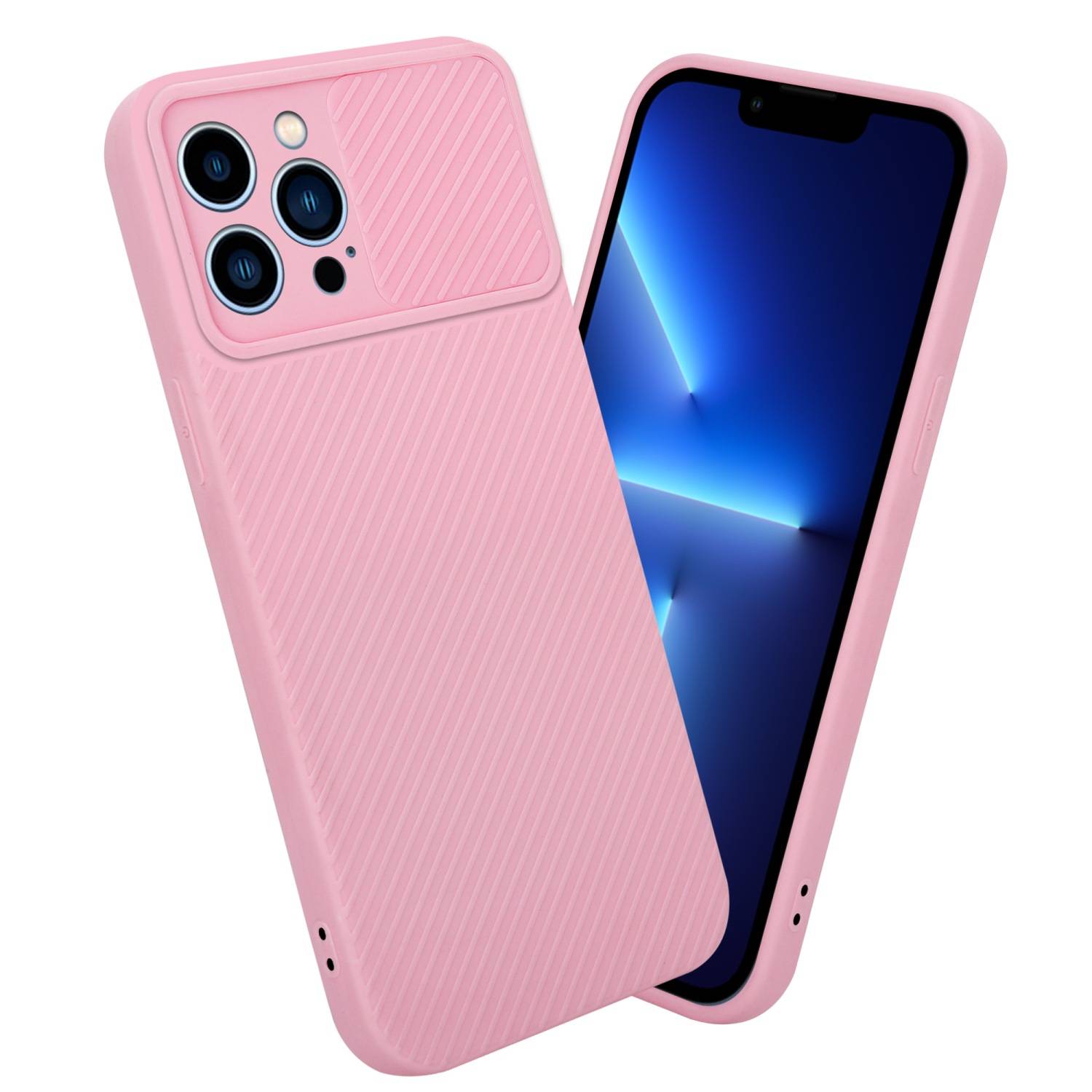 Cadorabo Hülle für Apple iPhone 13 PRO MAX Schutz Hülle in Rosa Handyhülle TPU Etui Case Cover Kameraschutz