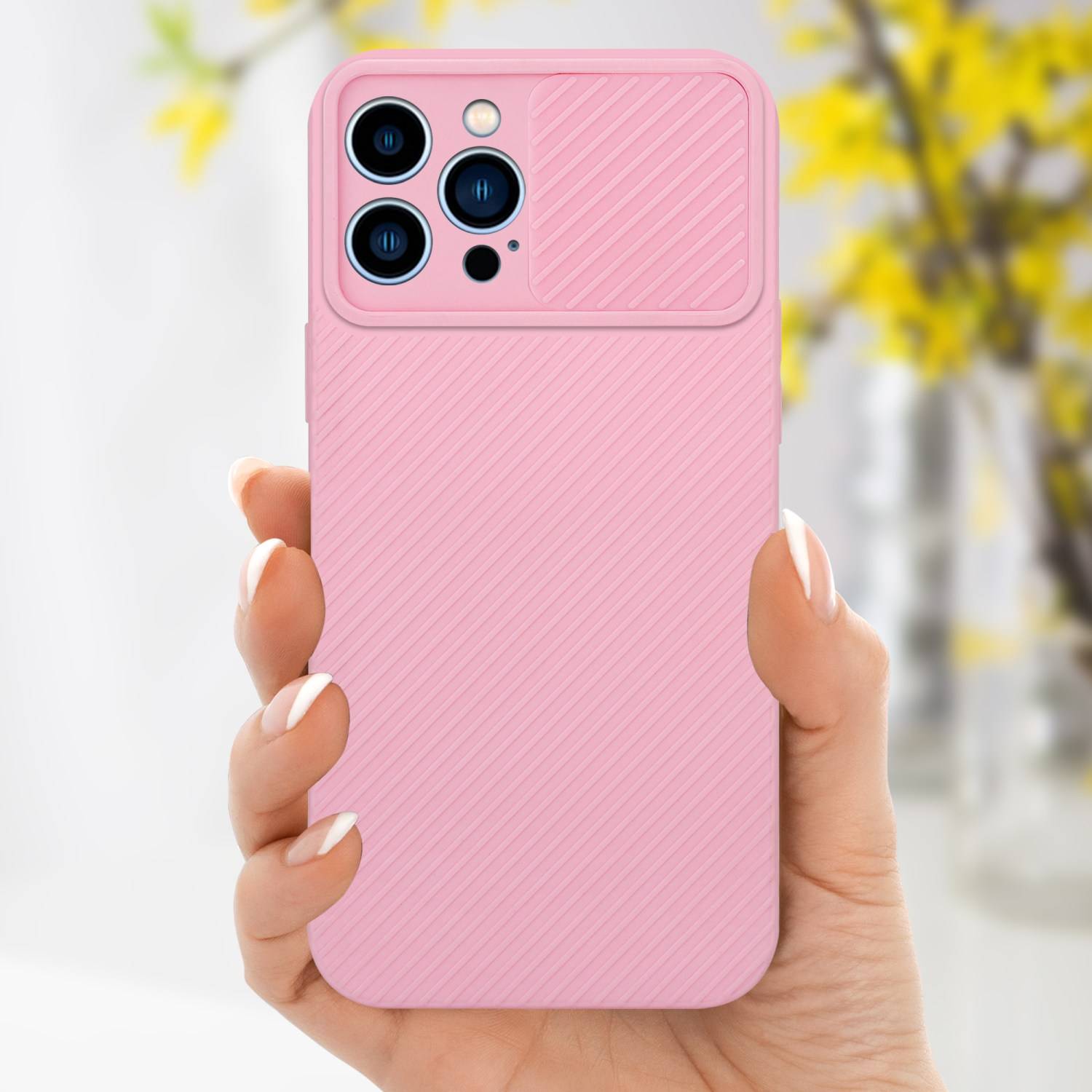 Cadorabo Hülle für Apple iPhone 13 PRO MAX Schutz Hülle in Rosa Handyhülle TPU Etui Case Cover Kameraschutz