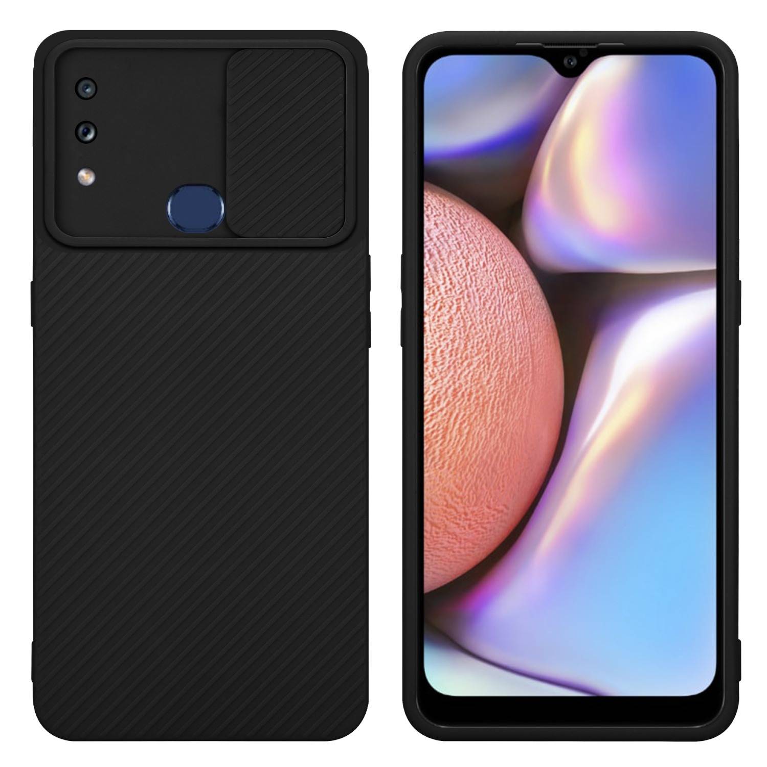 Cadorabo Hülle für Samsung Galaxy A10s / M01s Schutz Hülle in Schwarz Handyhülle TPU Etui Case Cover Kameraschutz