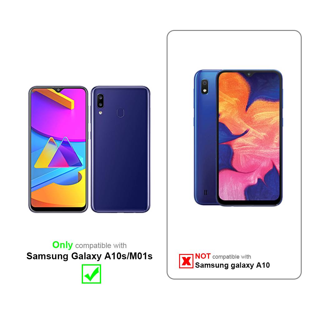 Cadorabo Hülle für Samsung Galaxy A10s / M01s Schutz Hülle in Schwarz Handyhülle TPU Etui Case Cover Kameraschutz