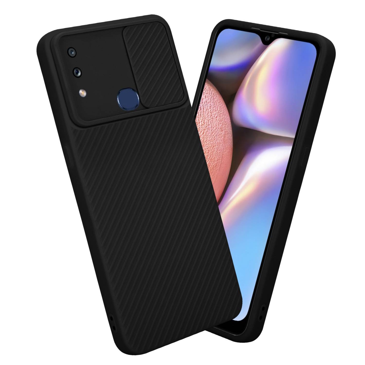 Cadorabo Hülle für Samsung Galaxy A10s / M01s Schutz Hülle in Schwarz Handyhülle TPU Etui Case Cover Kameraschutz