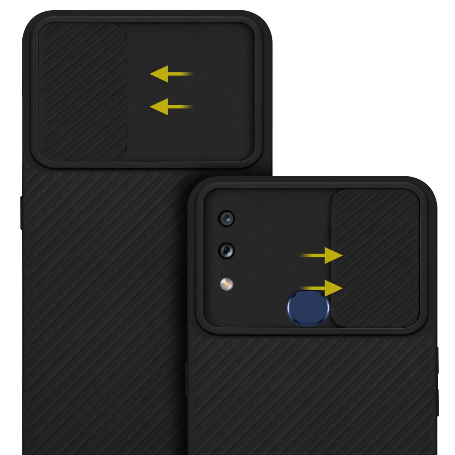Cadorabo Hülle für Samsung Galaxy A10s / M01s Schutz Hülle in Schwarz Handyhülle TPU Etui Case Cover Kameraschutz