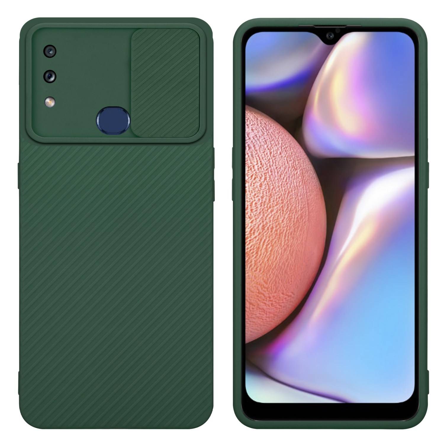 Cadorabo Hülle für Samsung Galaxy A10s / M01s Schutz Hülle in Grün Handyhülle TPU Etui Case Cover Kameraschutz