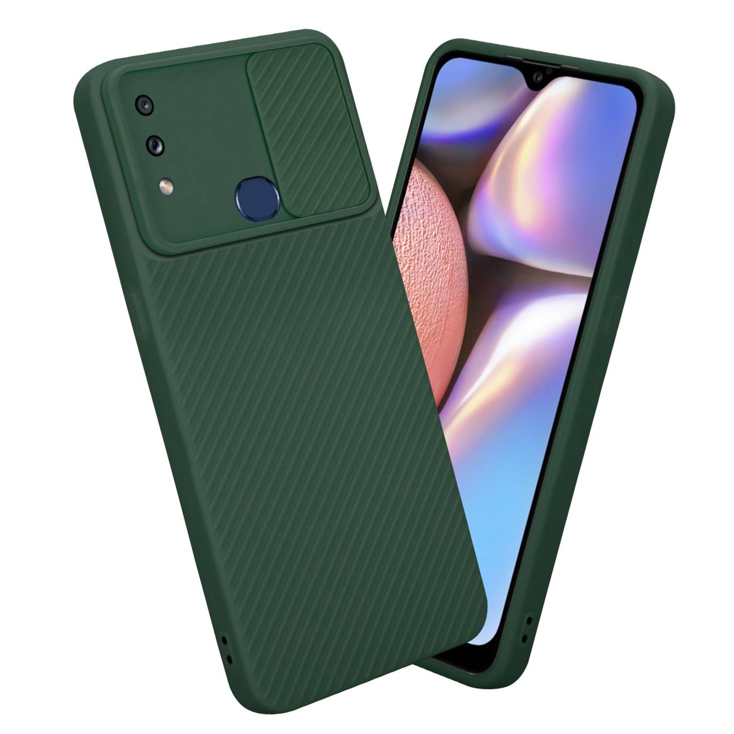 Cadorabo Hülle für Samsung Galaxy A10s / M01s Schutz Hülle in Grün Handyhülle TPU Etui Case Cover Kameraschutz