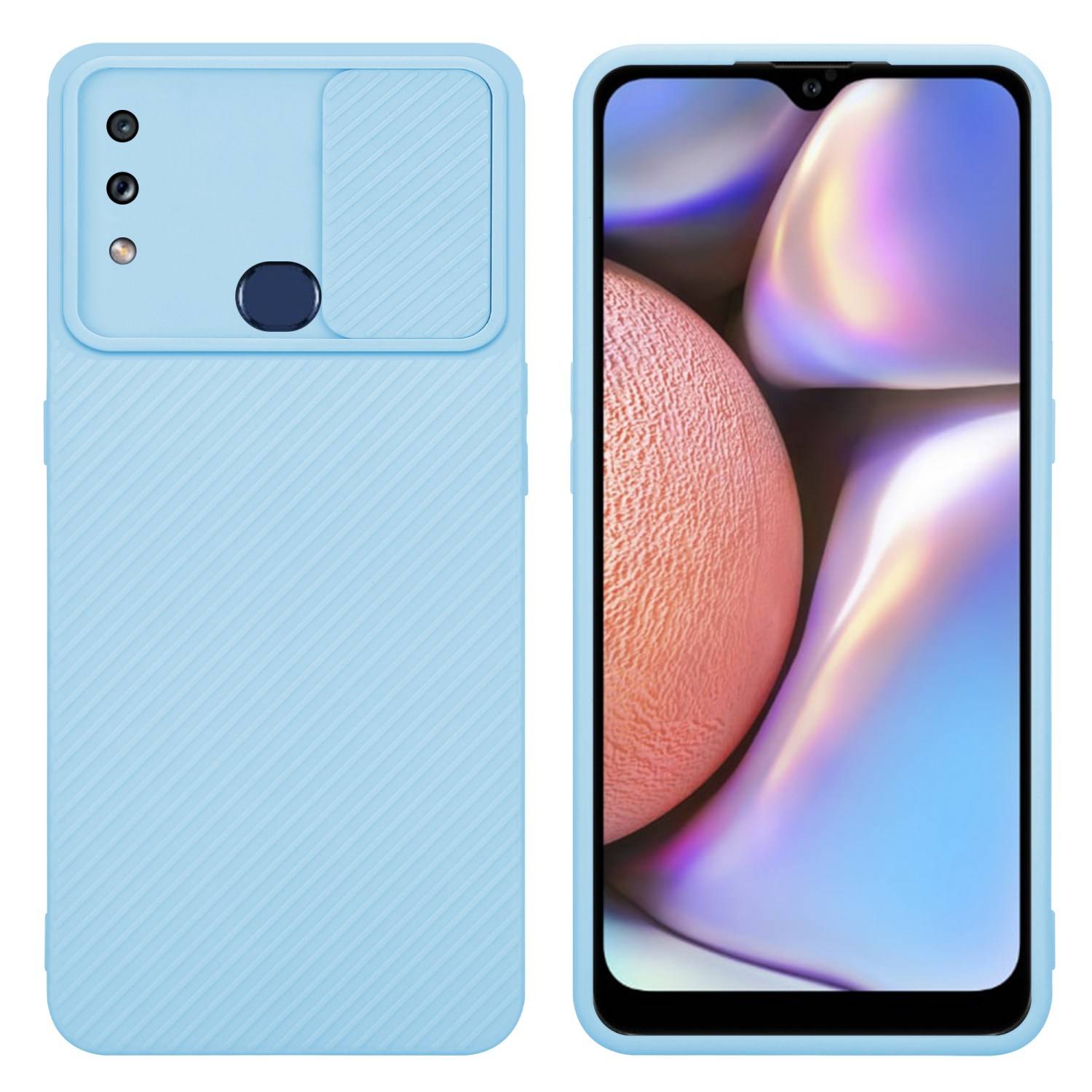 Cadorabo Hülle für Samsung Galaxy A10s / M01s Schutz Hülle in Blau Handyhülle TPU Etui Case Cover Kameraschutz