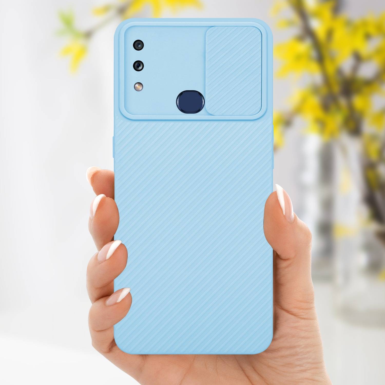 Cadorabo Hülle für Samsung Galaxy A10s / M01s Schutz Hülle in Blau Handyhülle TPU Etui Case Cover Kameraschutz