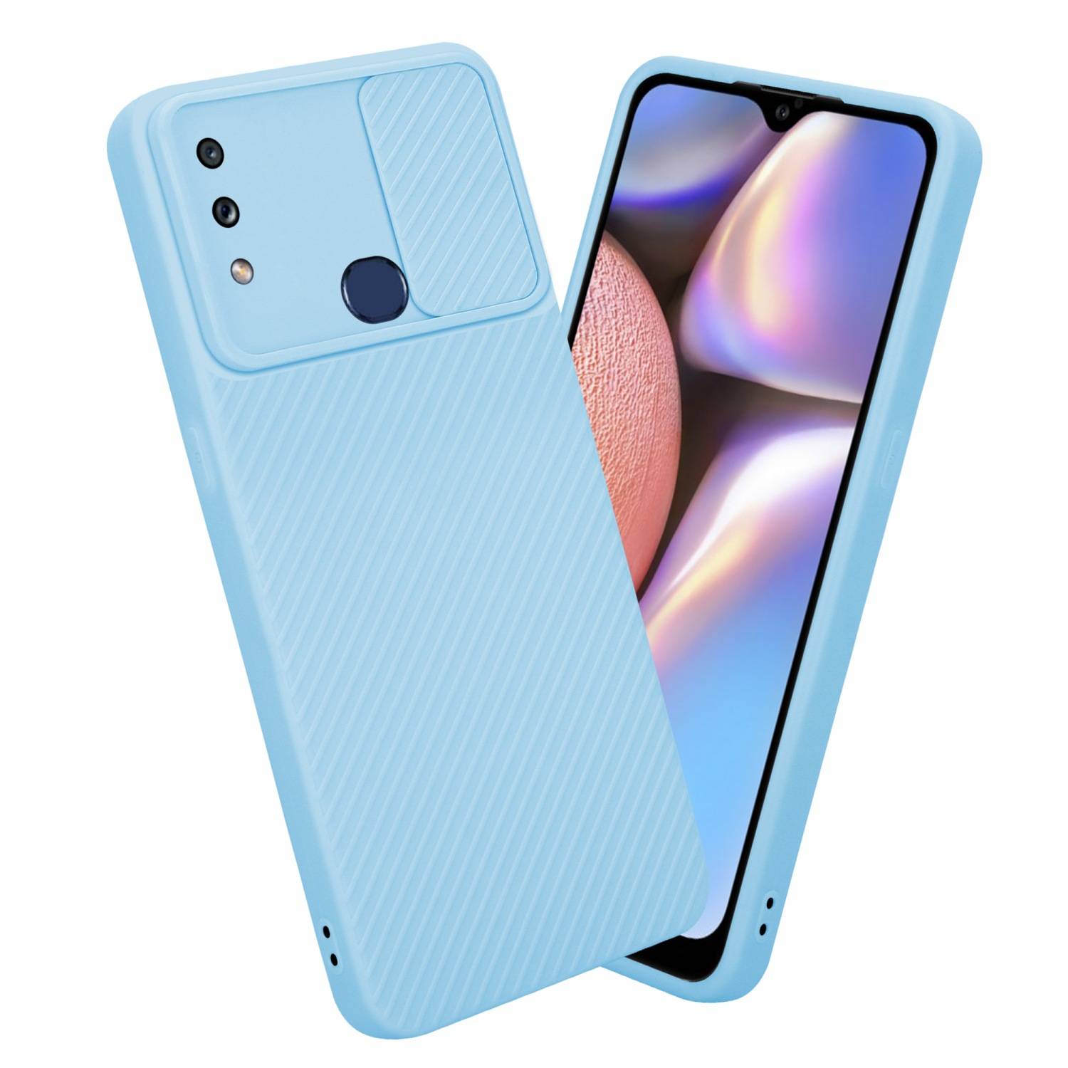 Cadorabo Hülle für Samsung Galaxy A10s / M01s Schutz Hülle in Blau Handyhülle TPU Etui Case Cover Kameraschutz